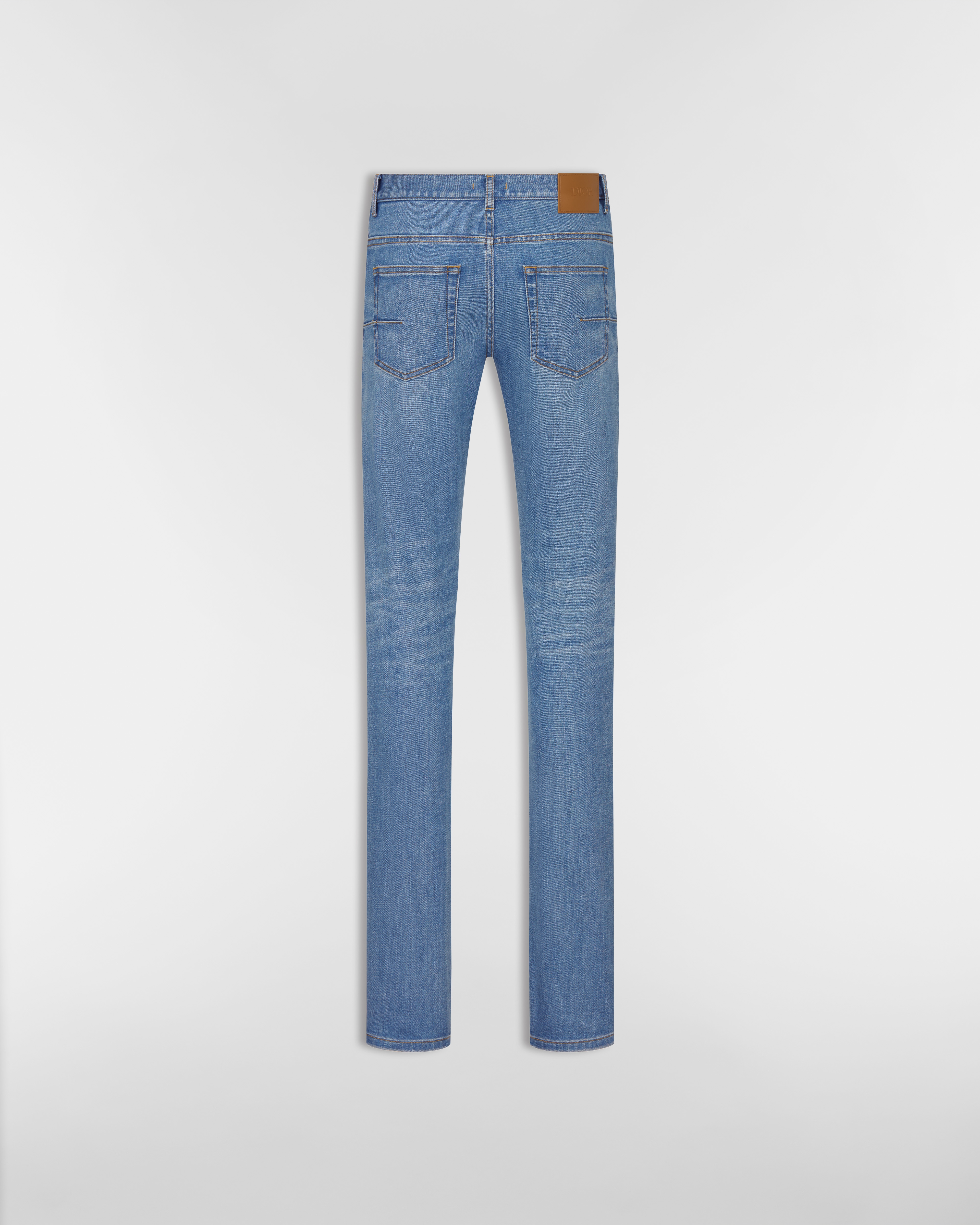 Slim-Fit Jeans Blue Cotton-Blend Twill E08