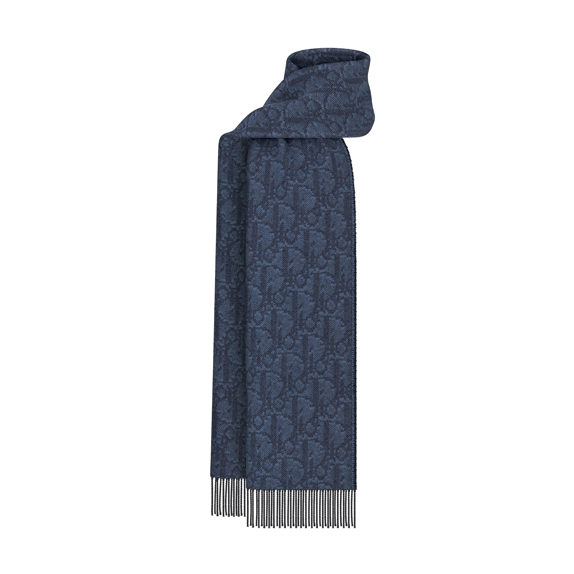  Blue and Navy Blue Cashmere and Wool