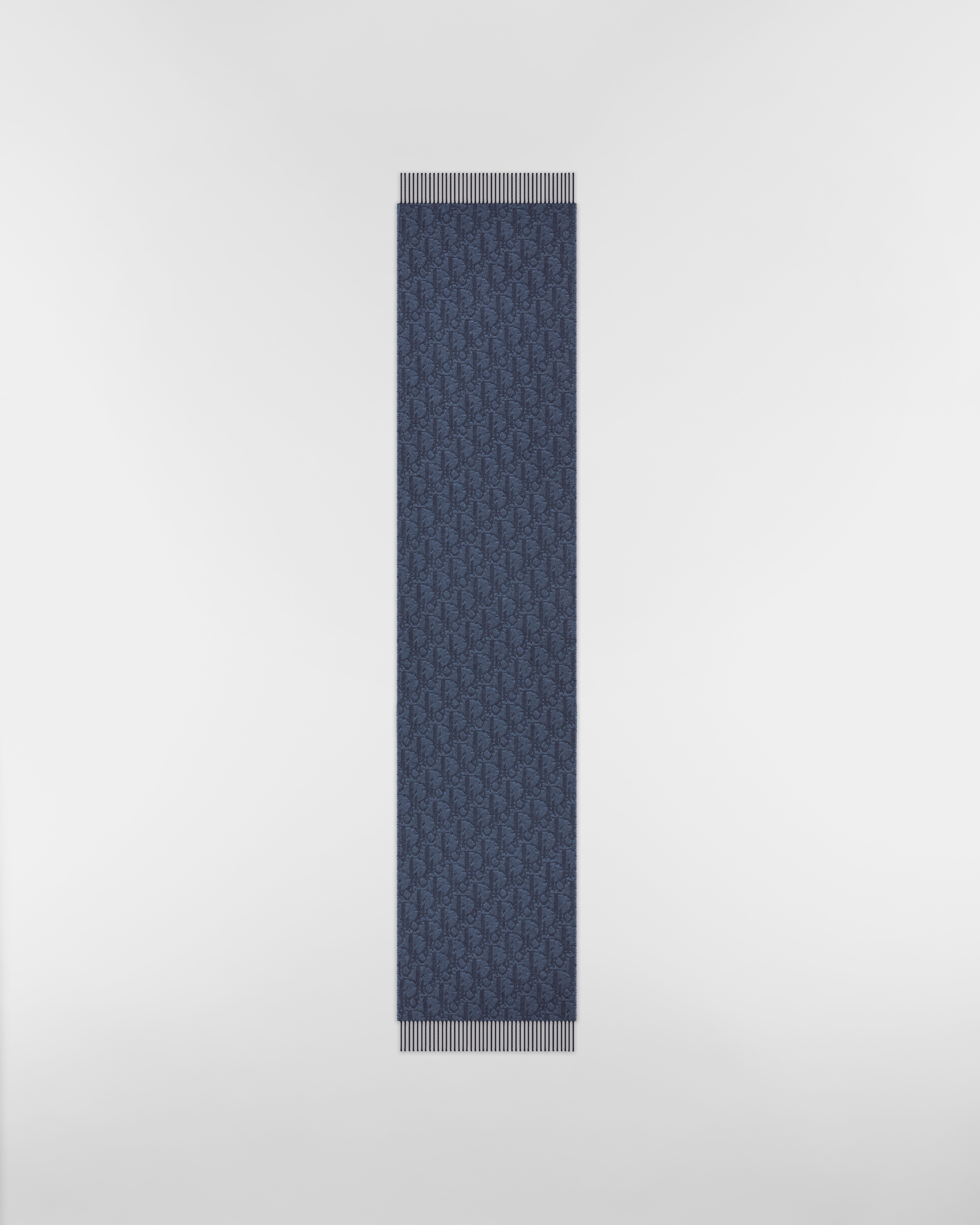 Bufanda reversible Dior Oblique Lana y cachemira azul y azul marino E07