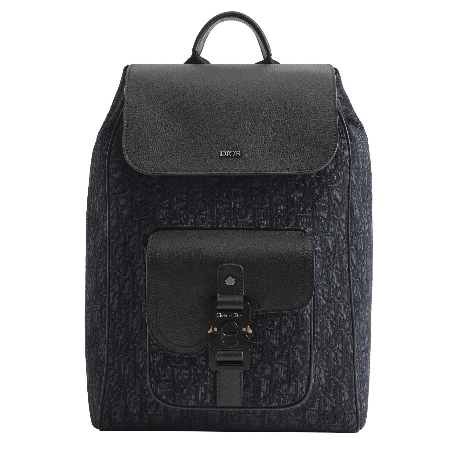  Black Dior Oblique Jacquard and Black Grained Calfskin