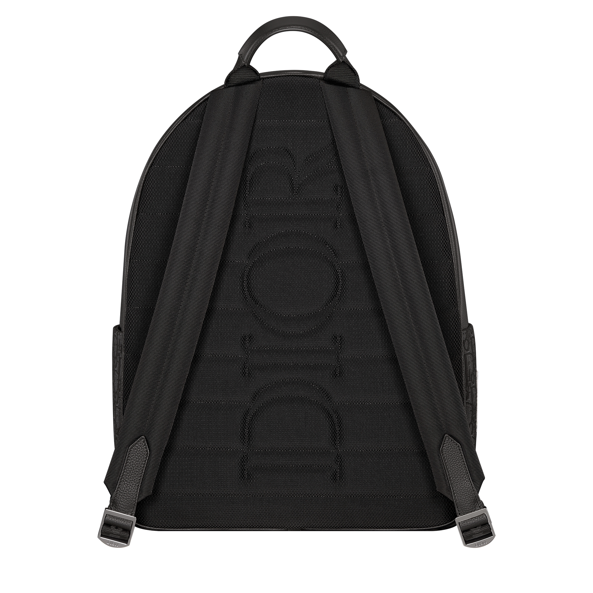 Saddle Zip Backpack Black Dior Oblique Jacquard, Black Grained Calfskin and Multicolor Dior Mountain Patches E08