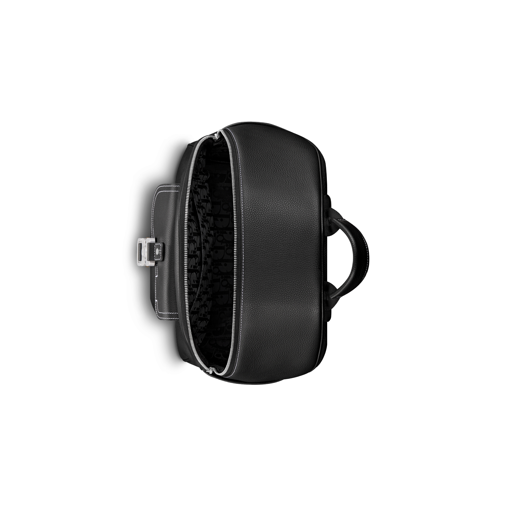 Saddle 지퍼 백팩 블랙 그레인 송아지 가죽 E06