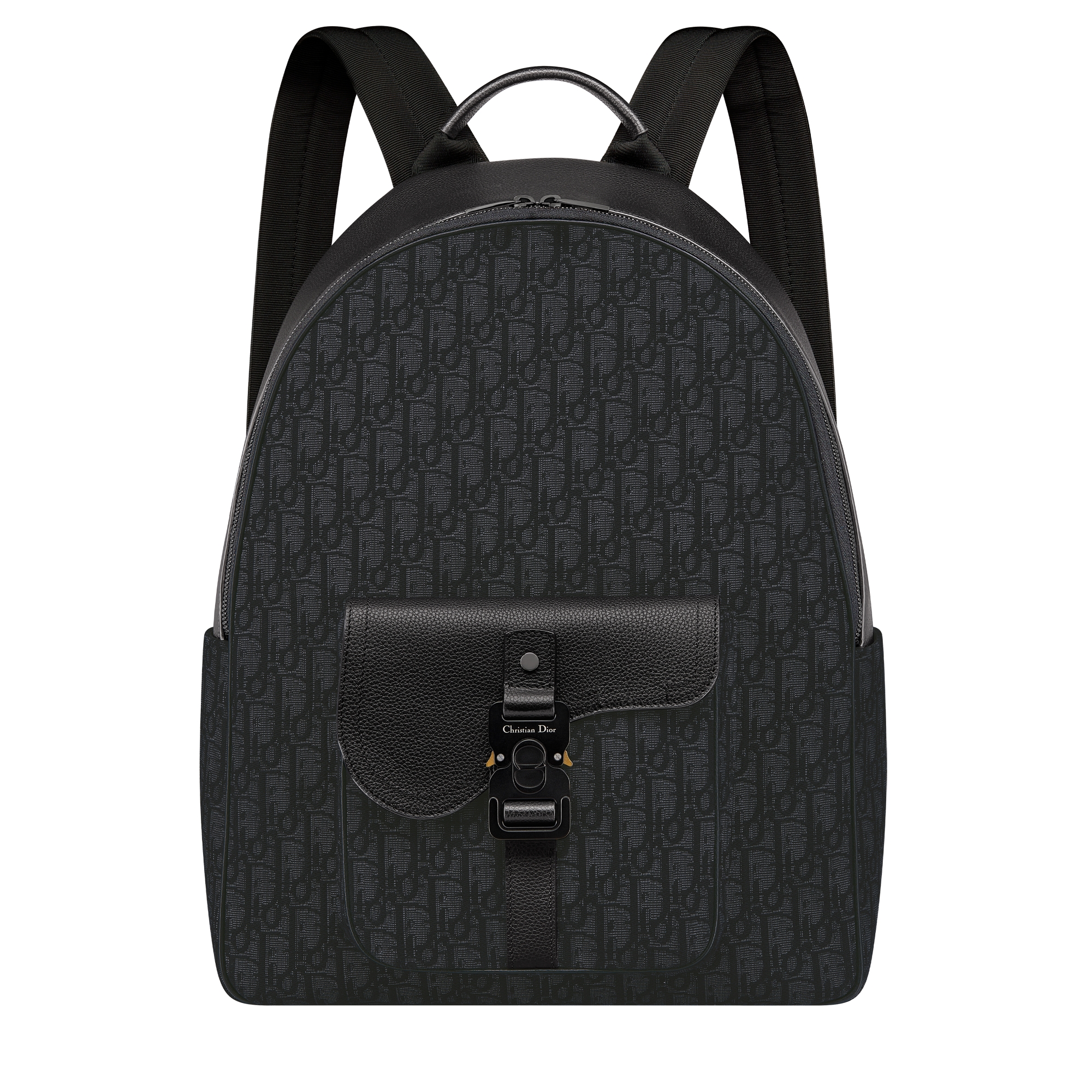  Dior Oblique en jacquard y piel de becerro graneada negros