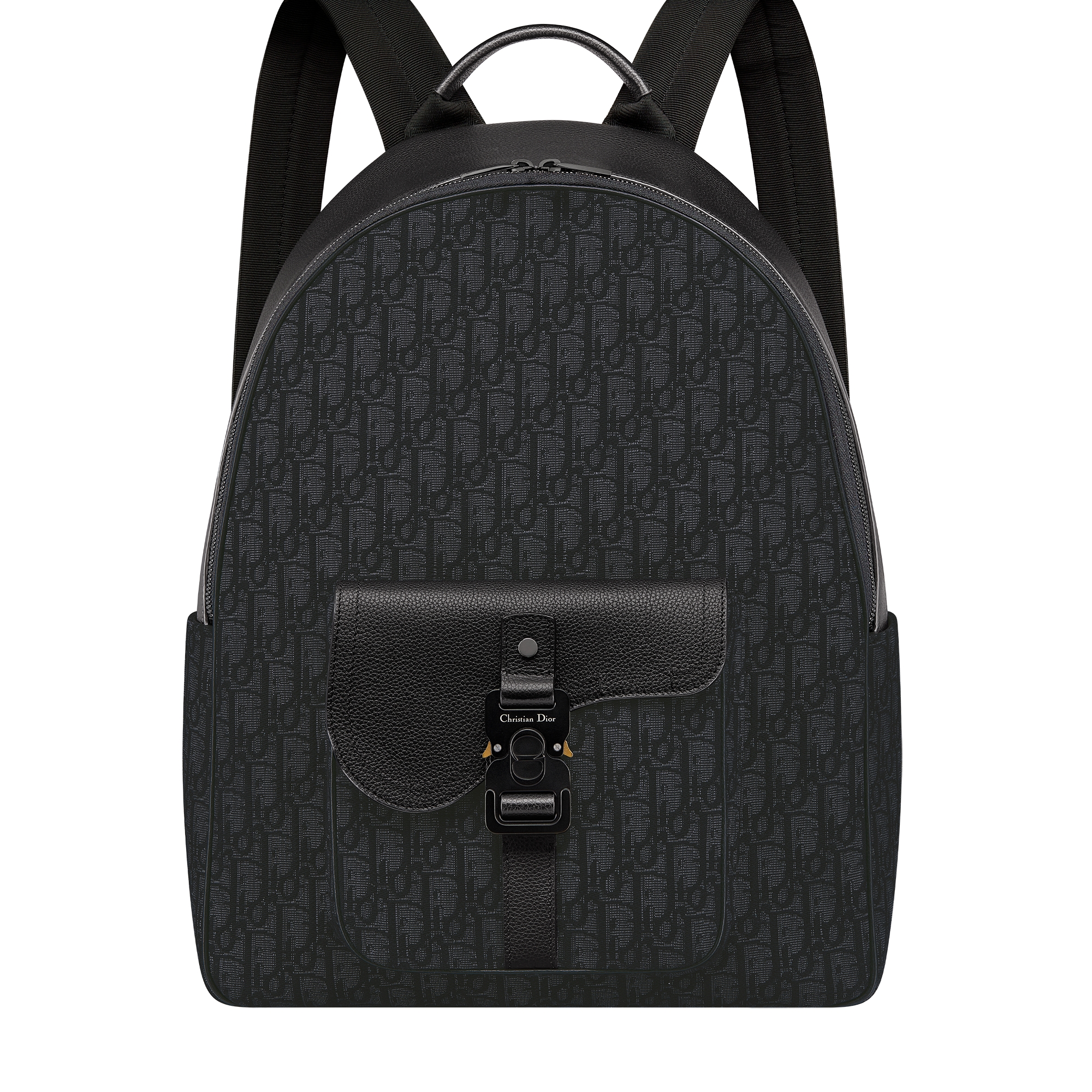  Black Dior Oblique Jacquard and Black Grained Calfskin