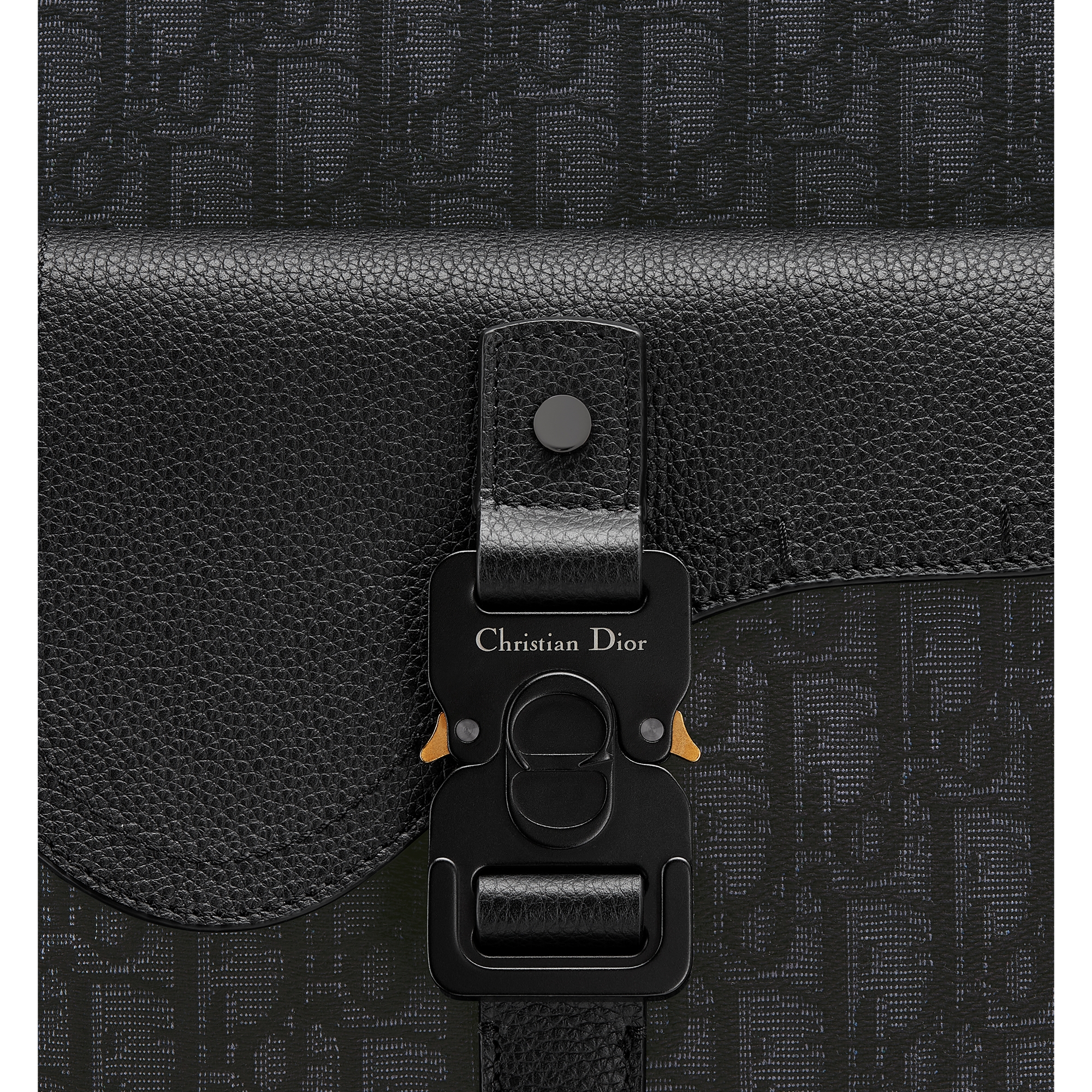 Saddle Zip Backpack Black Dior Oblique Jacquard and Black Grained Calfskin E09