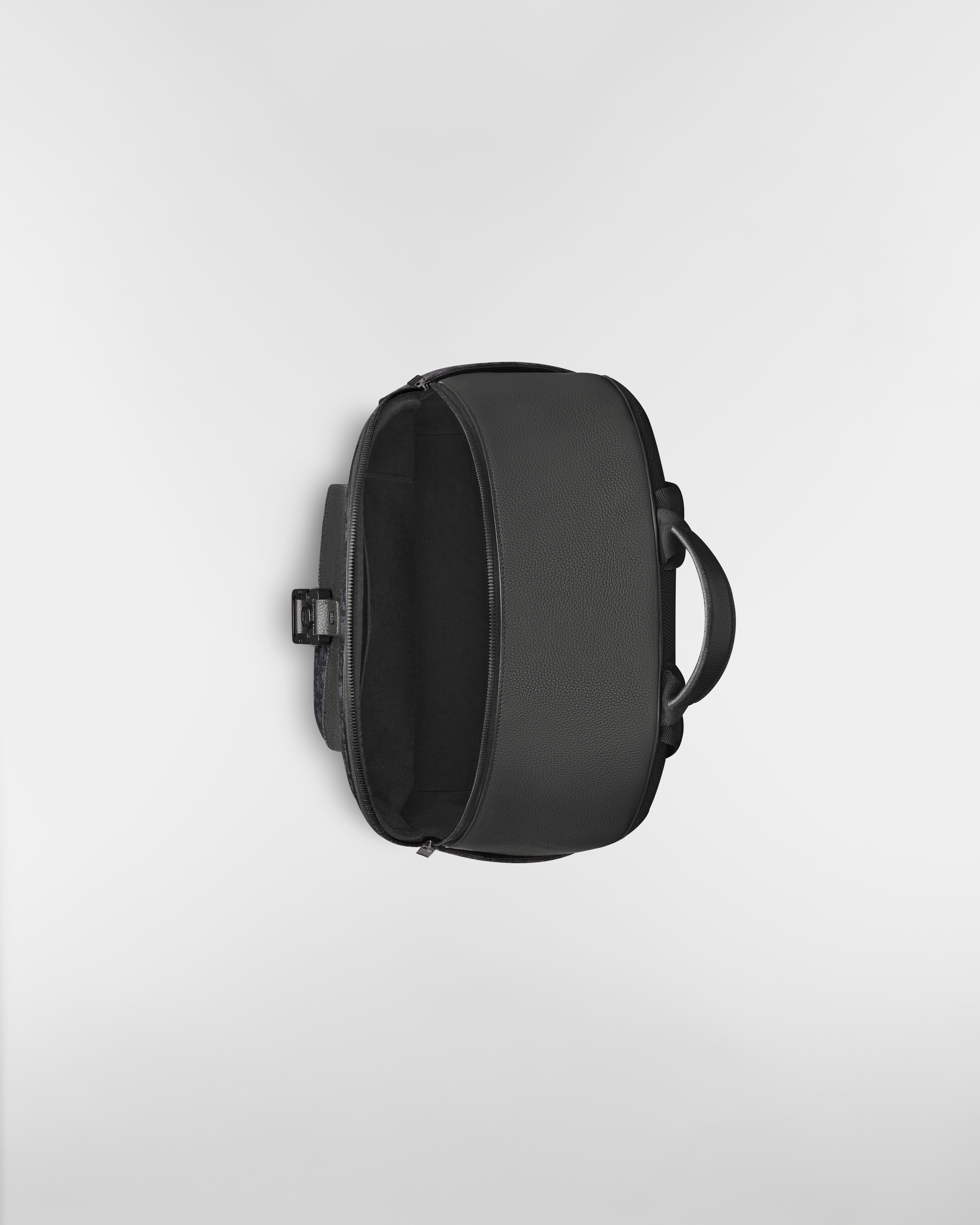 Saddle Zip Backpack Black Dior Oblique Jacquard and Black Grained Calfskin E06