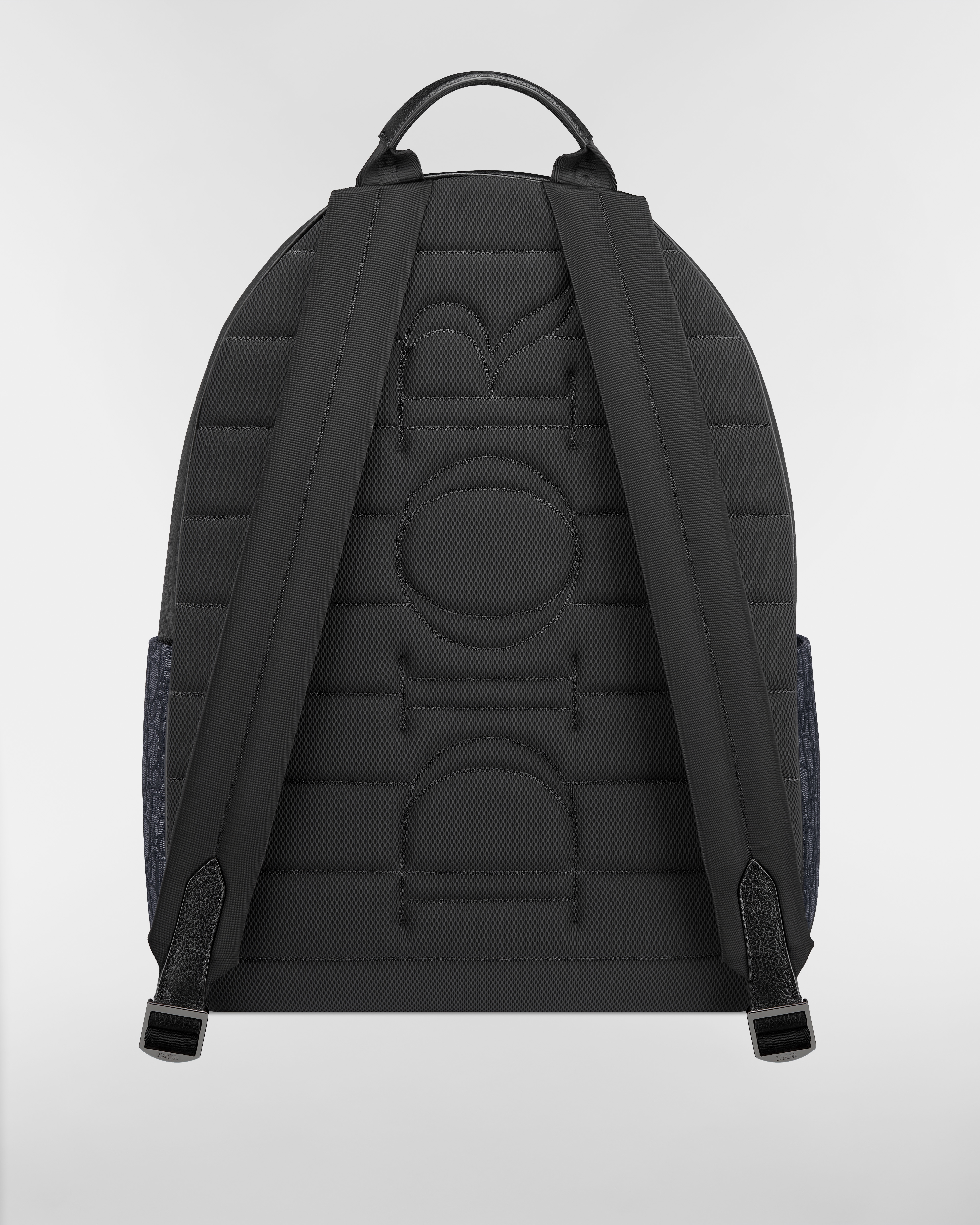 Saddle Zip Backpack Black Dior Oblique Jacquard and Black Grained Calfskin E08