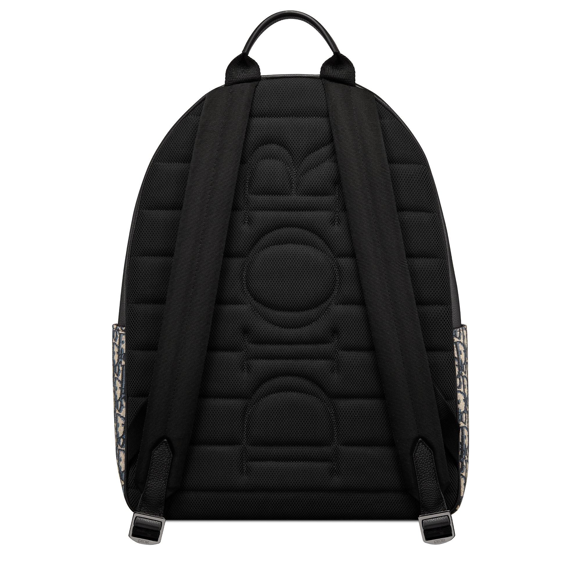 Saddle 拉鍊後背包 米色和黑色 Dior Oblique 緹花搭配黑色粒面小牛皮 E08