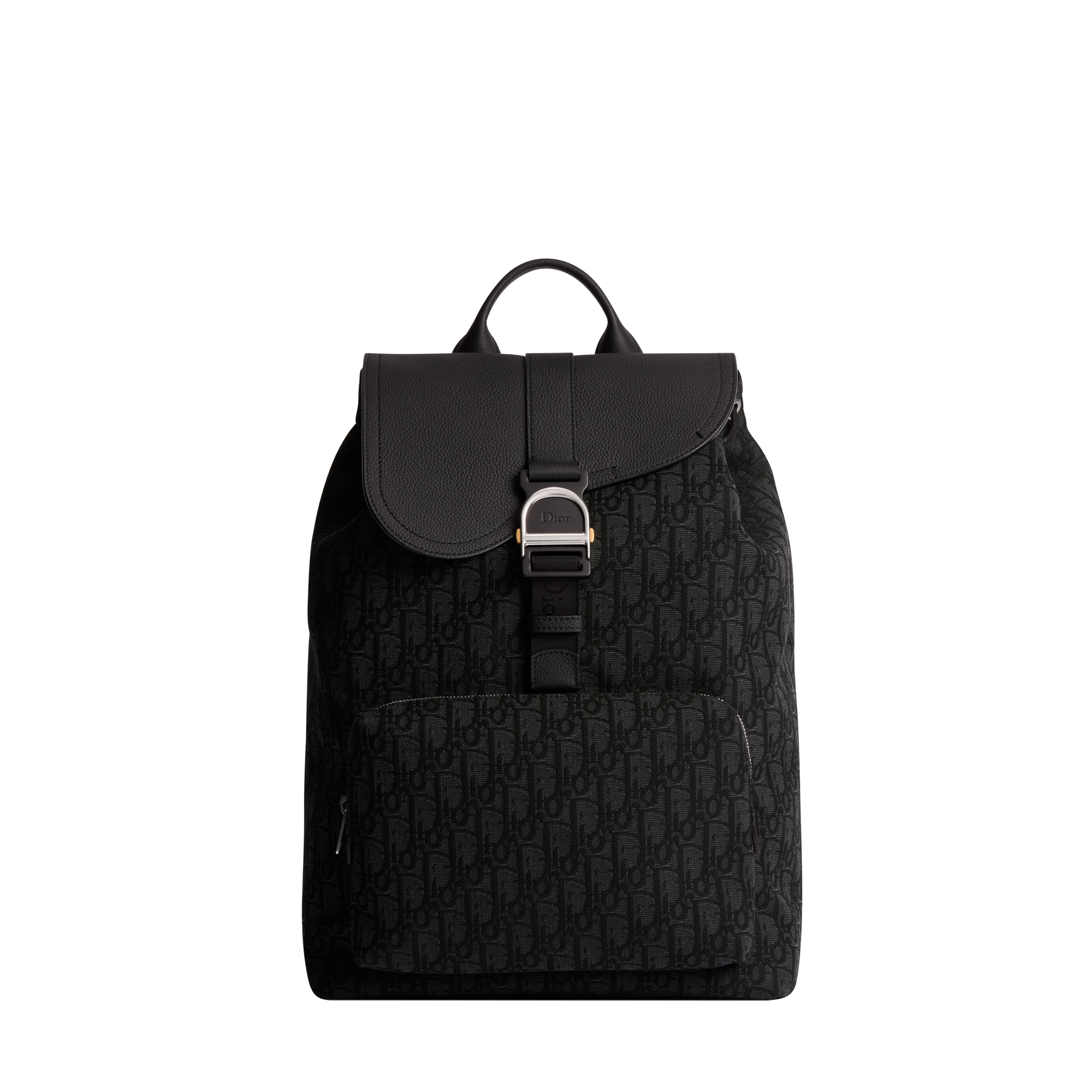  Dior Oblique en jacquard y piel de becerro graneada negros