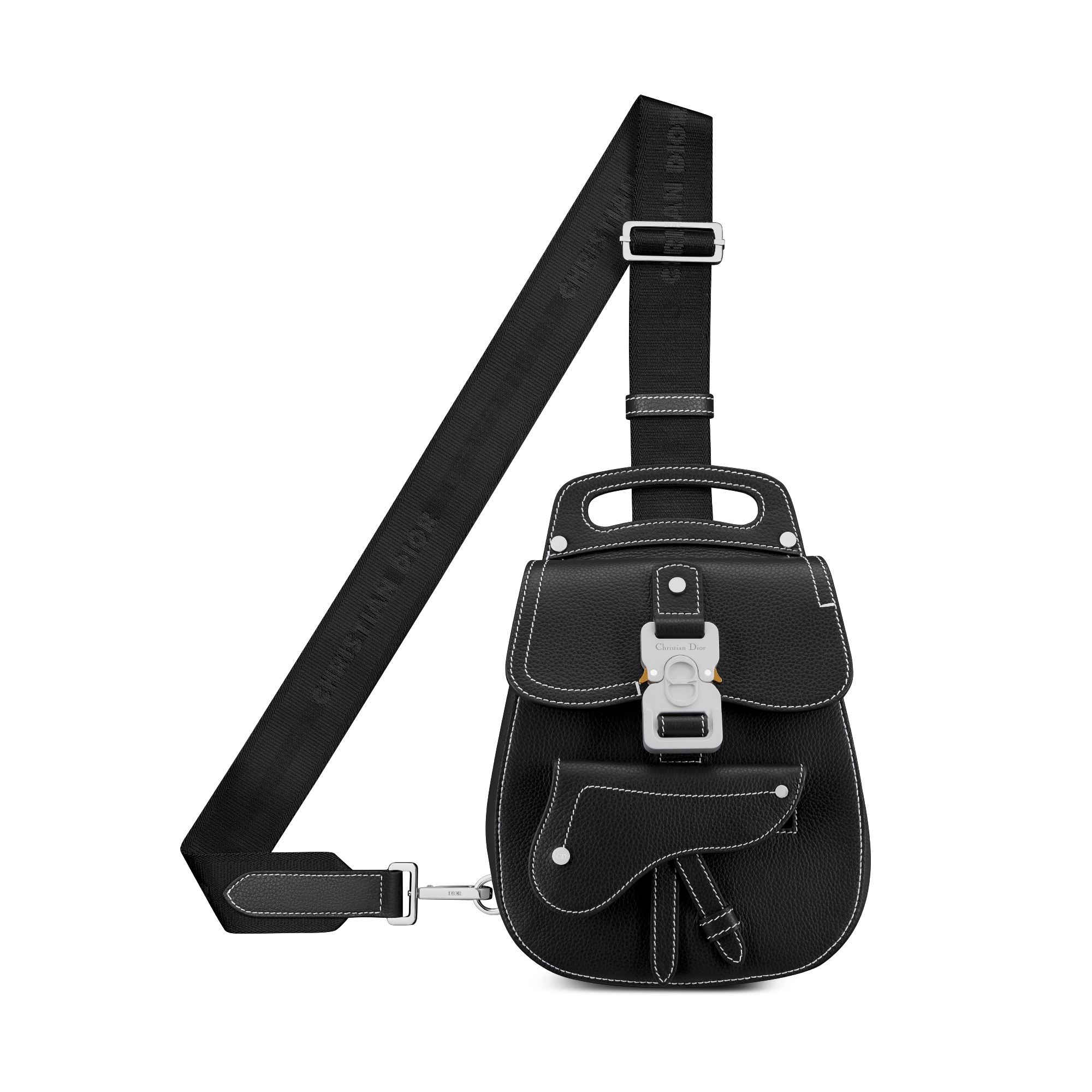 Dior Gallop Sling Bag Black Grained Calfskin E07