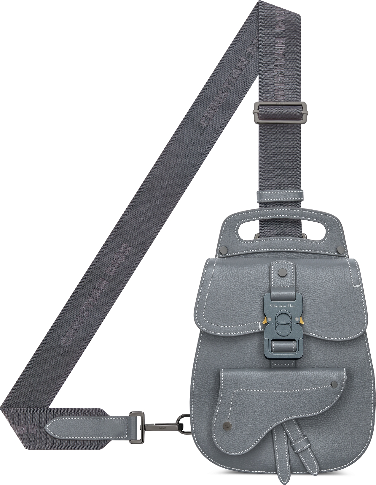 Dior Gallop Sling Bag Deep Gray Grained Calfskin DIOR