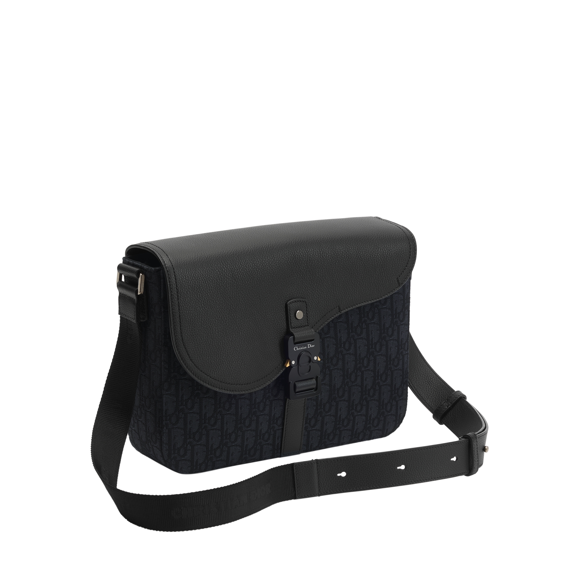  Black Dior Oblique Jacquard and Black Grained Calfskin