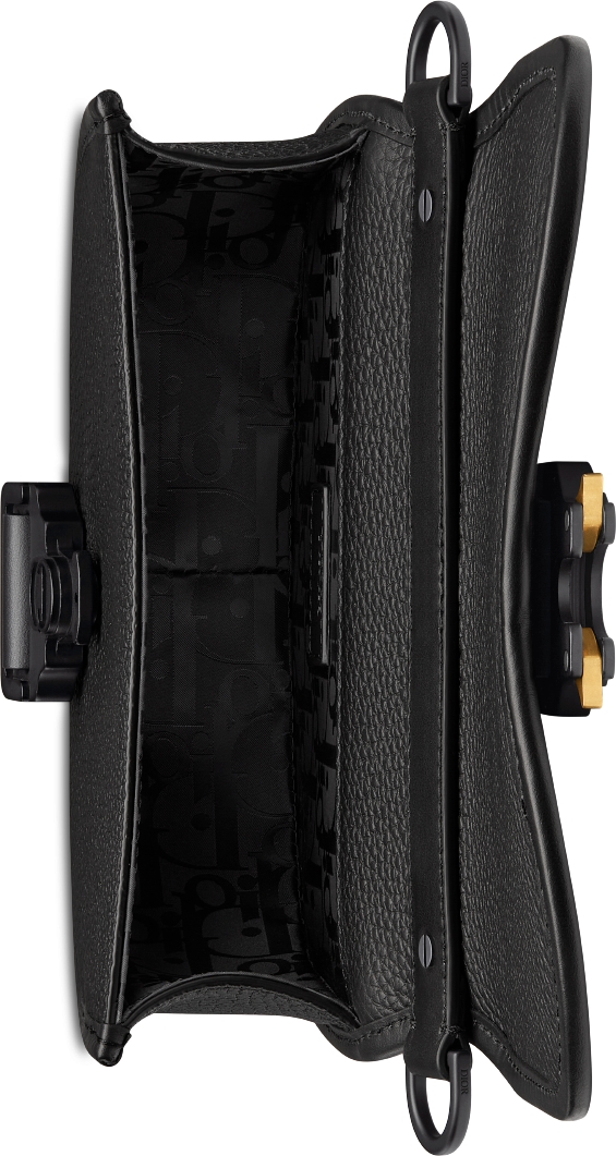 Mini Gallop Bag with Strap Black Grained and Smooth Calfskin DIOR