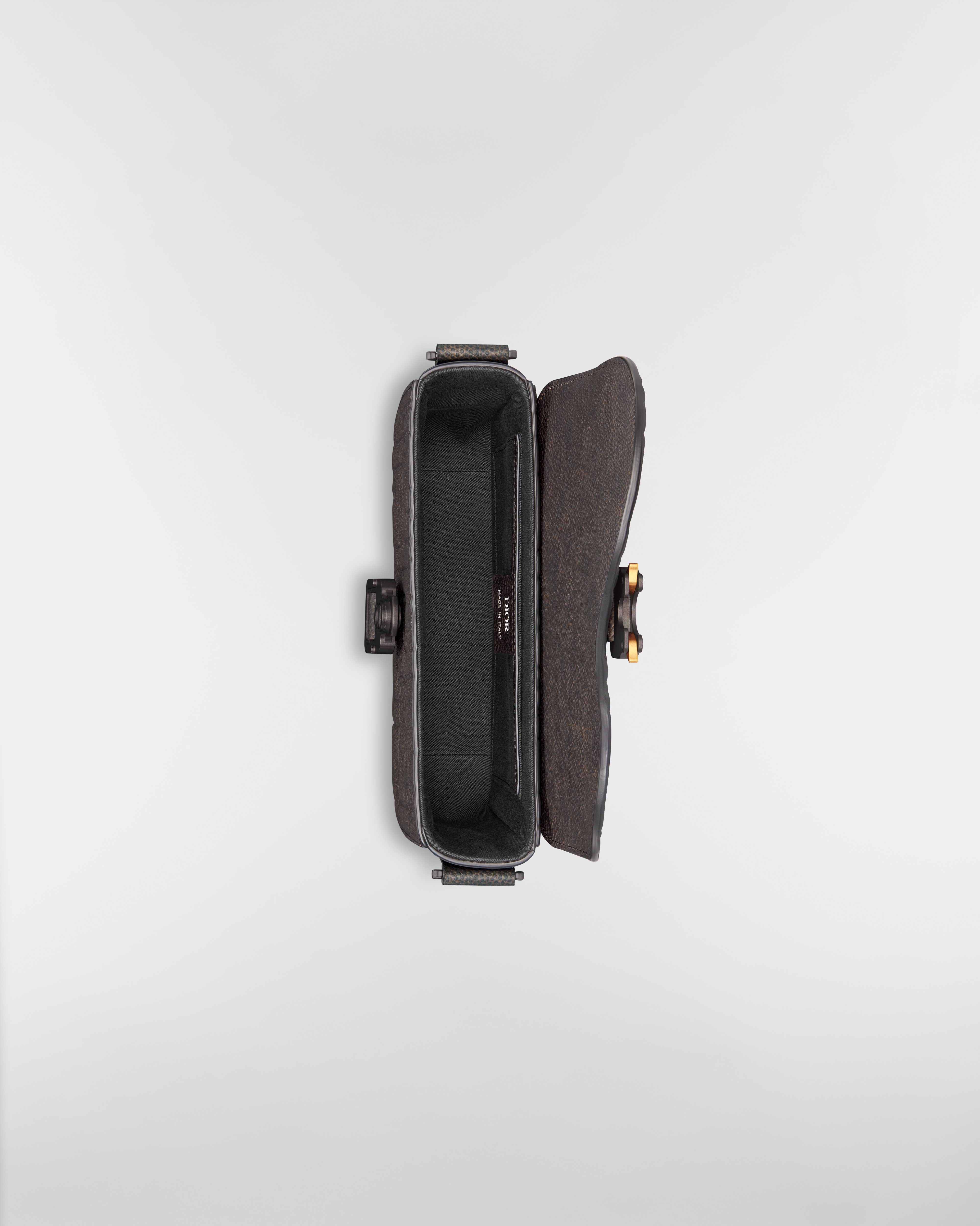 Small Saddle Messenger Bag with Flap Brown Dior Gravity Vintage Leather E06