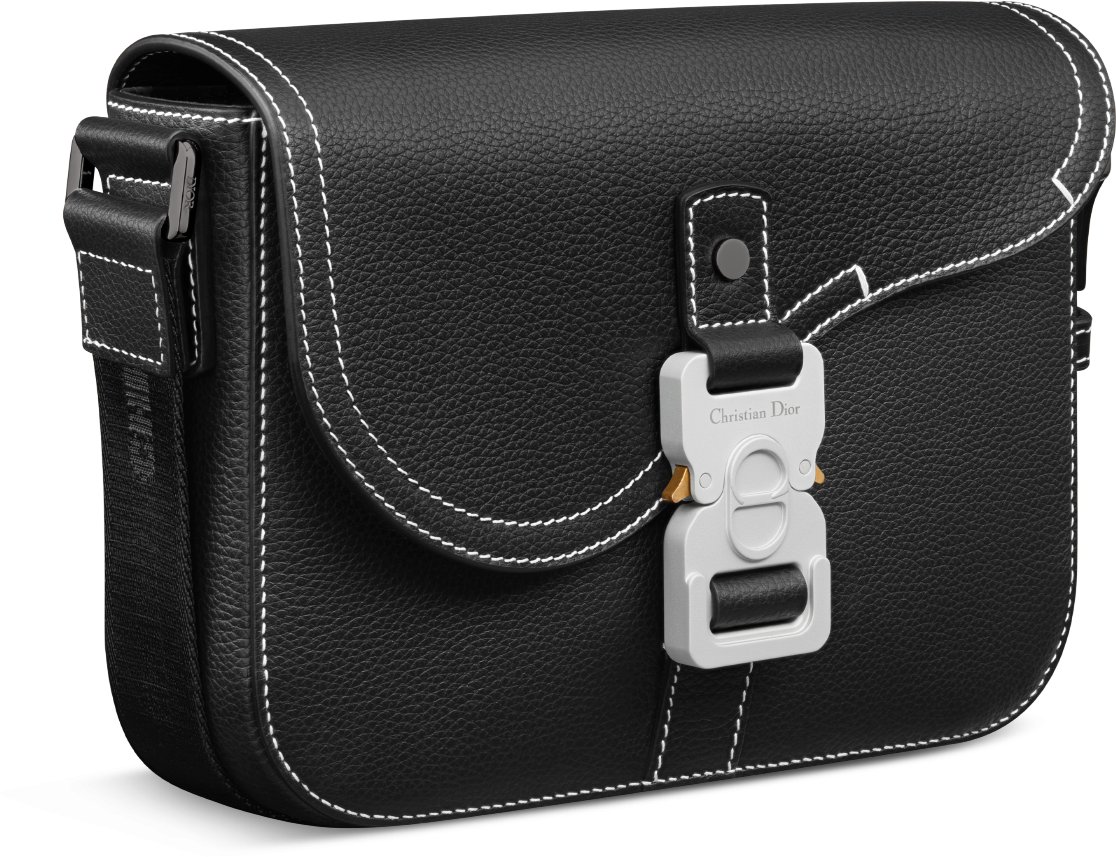 Small Saddle Messenger Bag with Flap Three quarter closed view