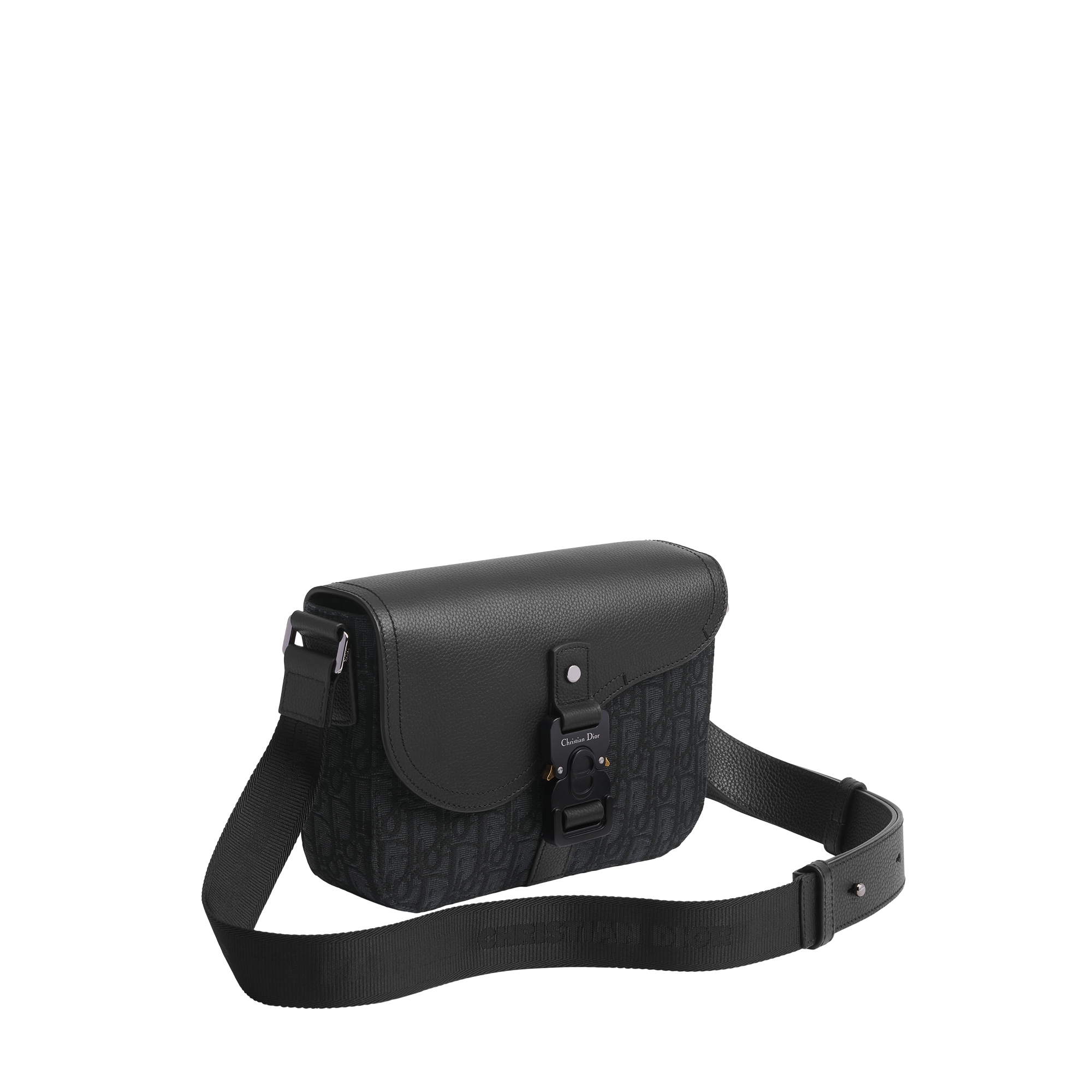  Black Dior Oblique Jacquard and Black Grained Calfskin