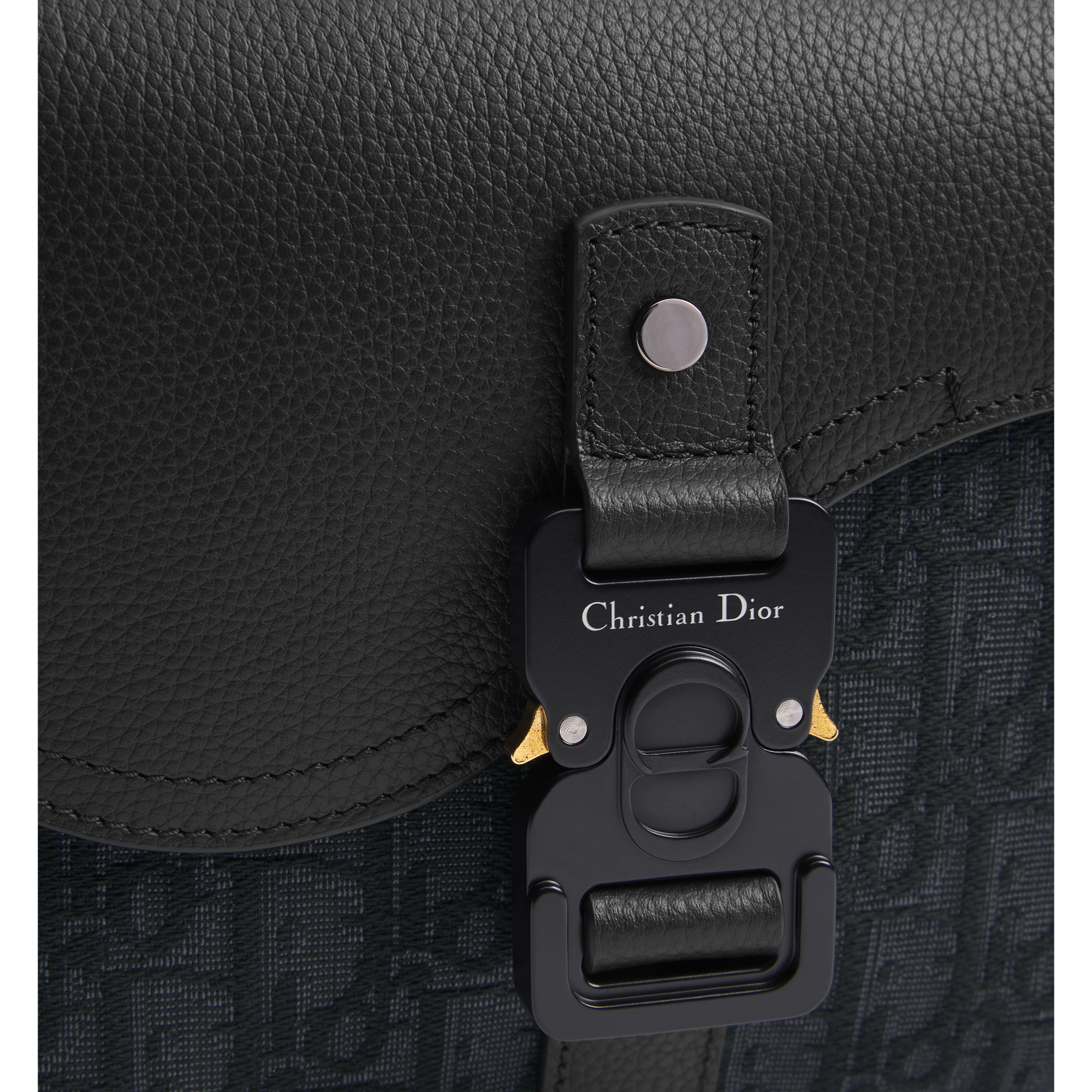 Small Saddle Messenger Bag with Flap Black Dior Oblique Jacquard and Black Grained Calfskin E10