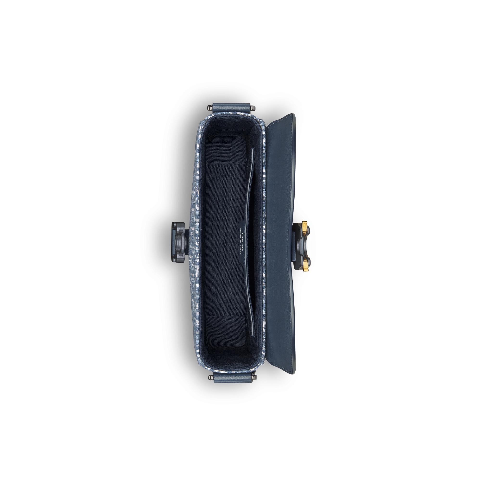 Sac Messenger à rabat Saddle Small Toile jacquard Dior Oblique bleu et cuir de veau grainé bleu E06