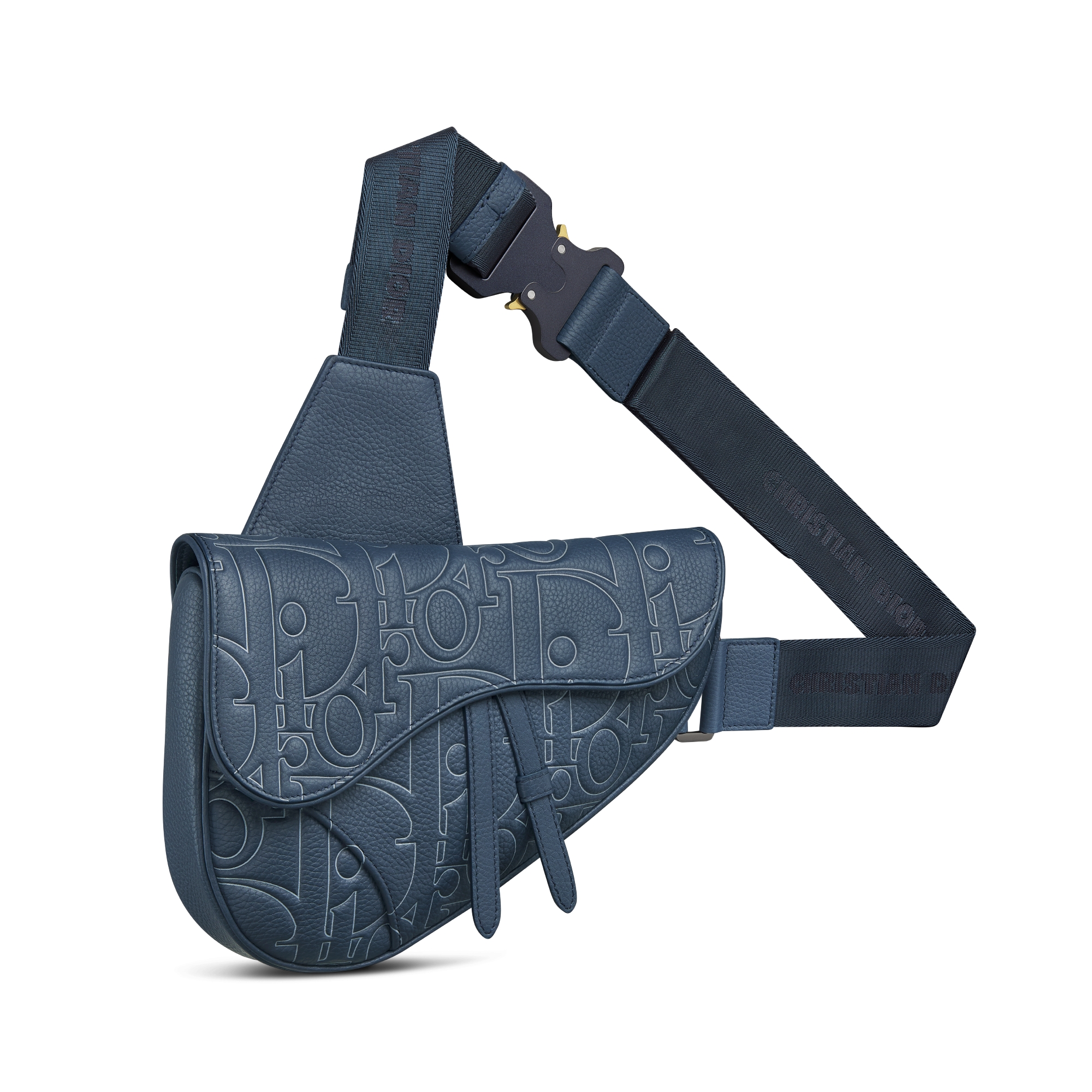 Saddle Bag Navy Blue Dior Gravity Outline Leather and Navy Blue Grained Calfskin E03