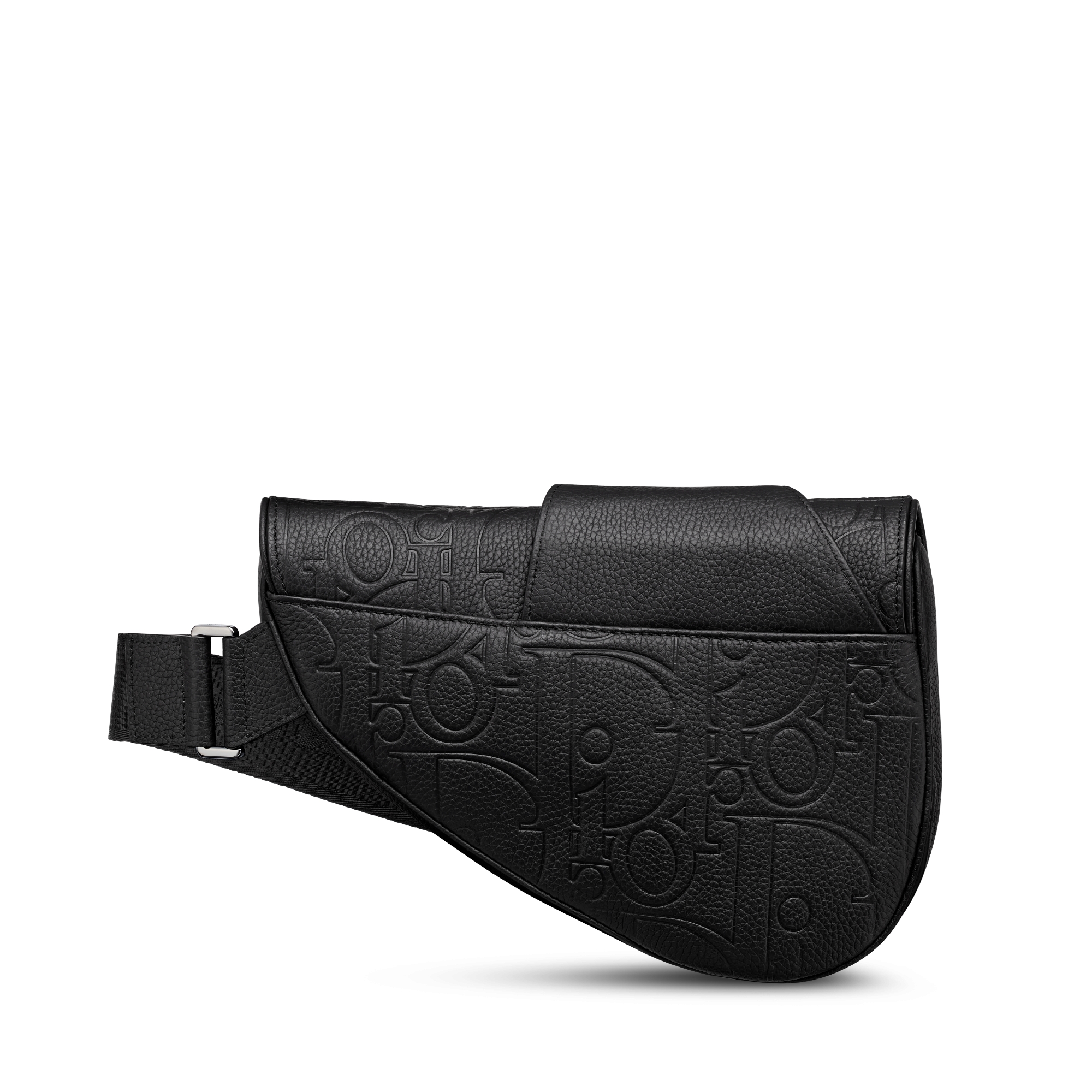 Sac Saddle Cuir Dior Gravity noir et cuir de veau grainé noir E08