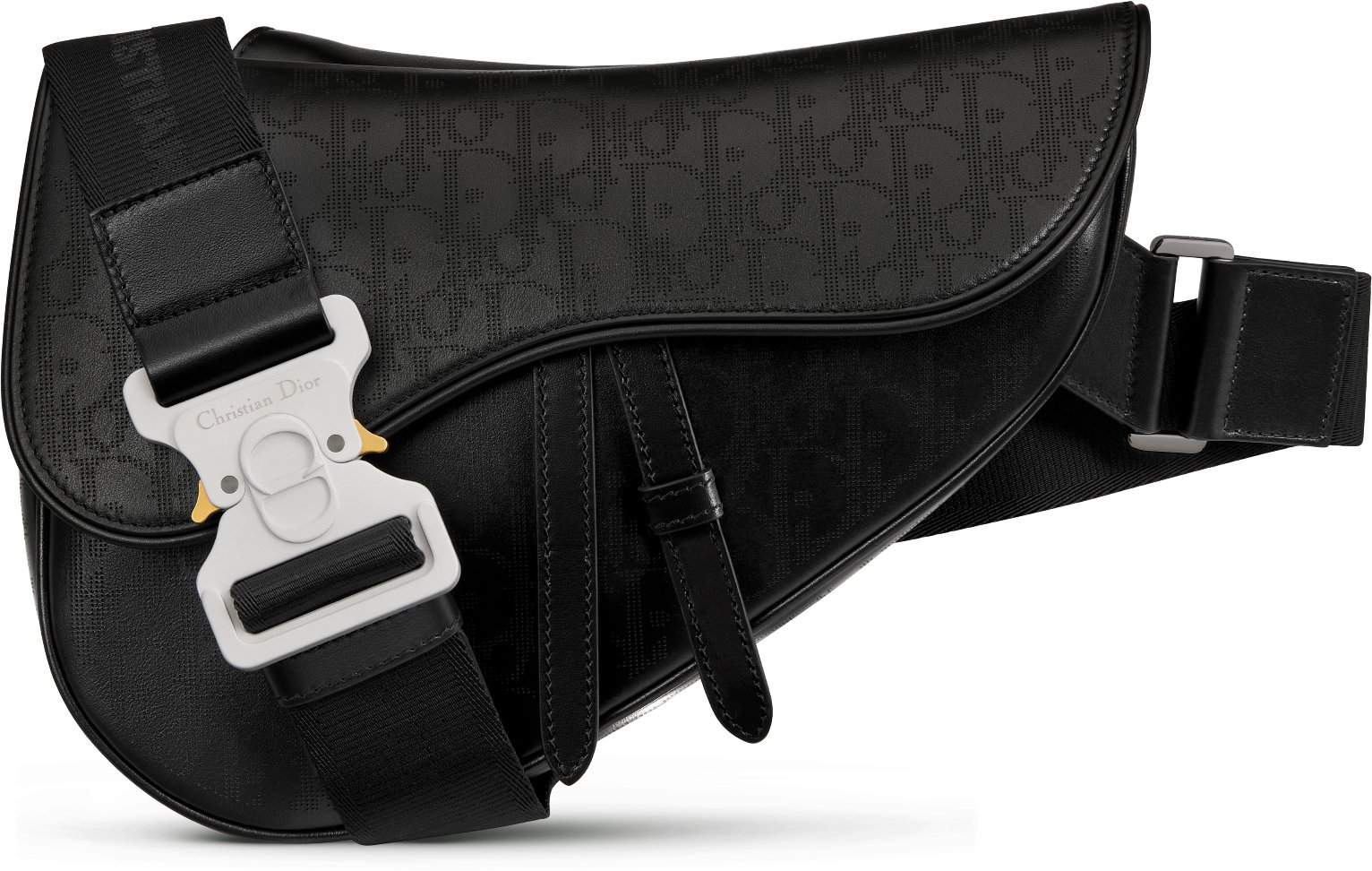 Saddle Bag Dior Oblique Galaxy Leder in Schwarz DIOR