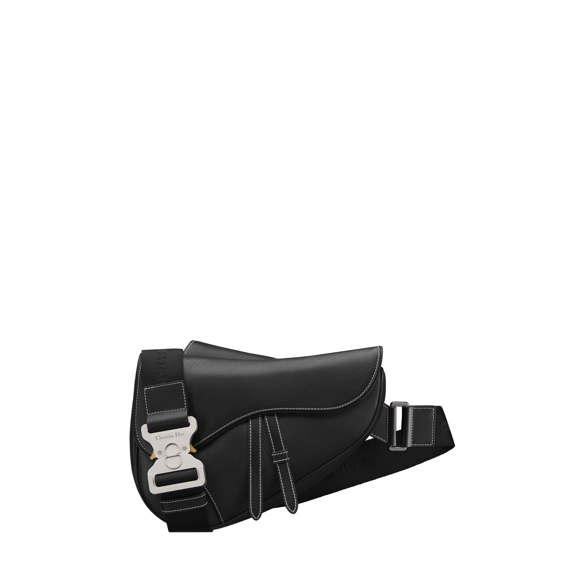 美品DIOR Saddle バッグ ミディアムグレインドカーフスキン　ブラック DIOR | Saddle バッグ グレインドカーフスキン