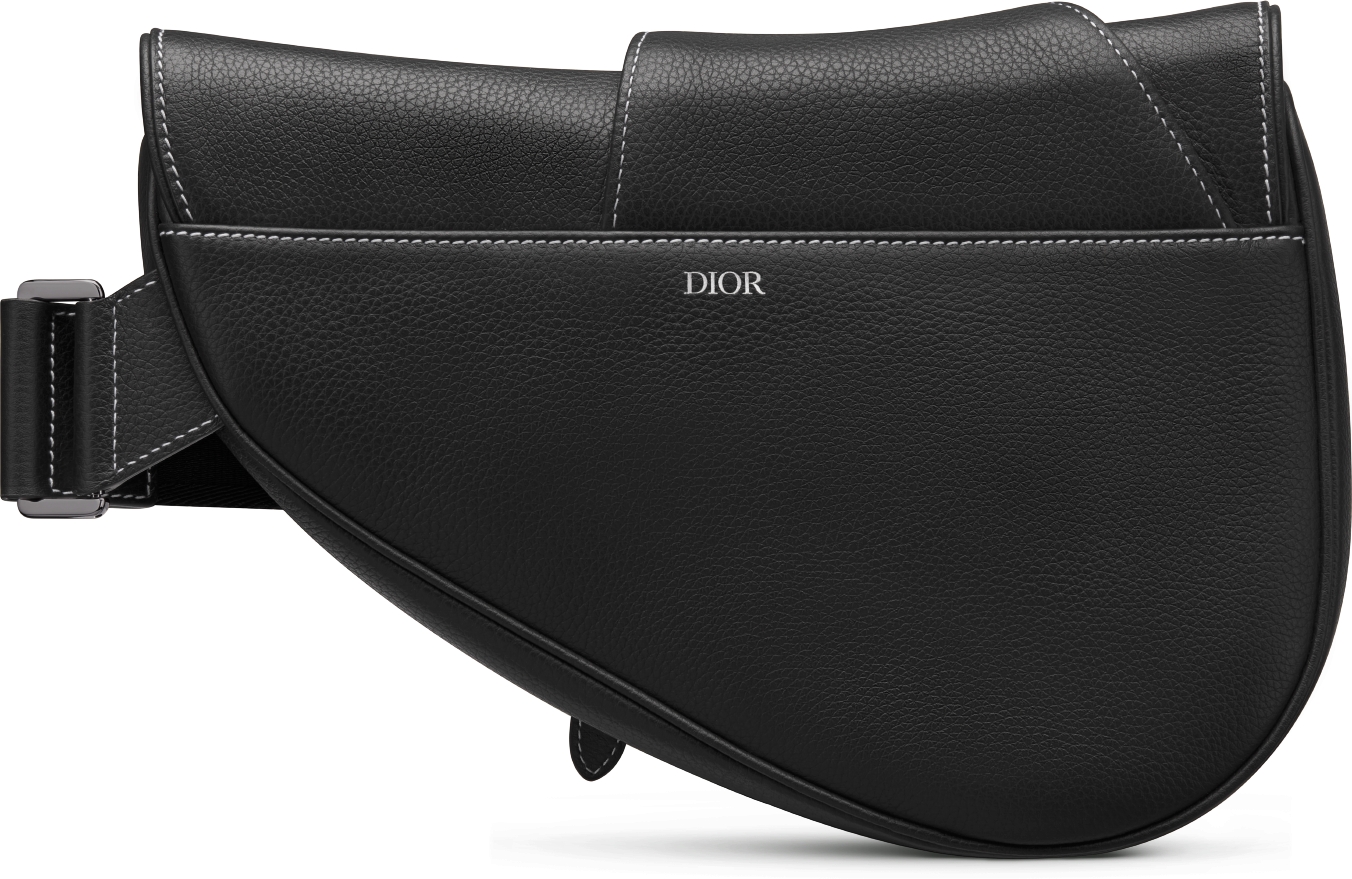 DIOR Saddle Bag Black Grained Calfskin Men