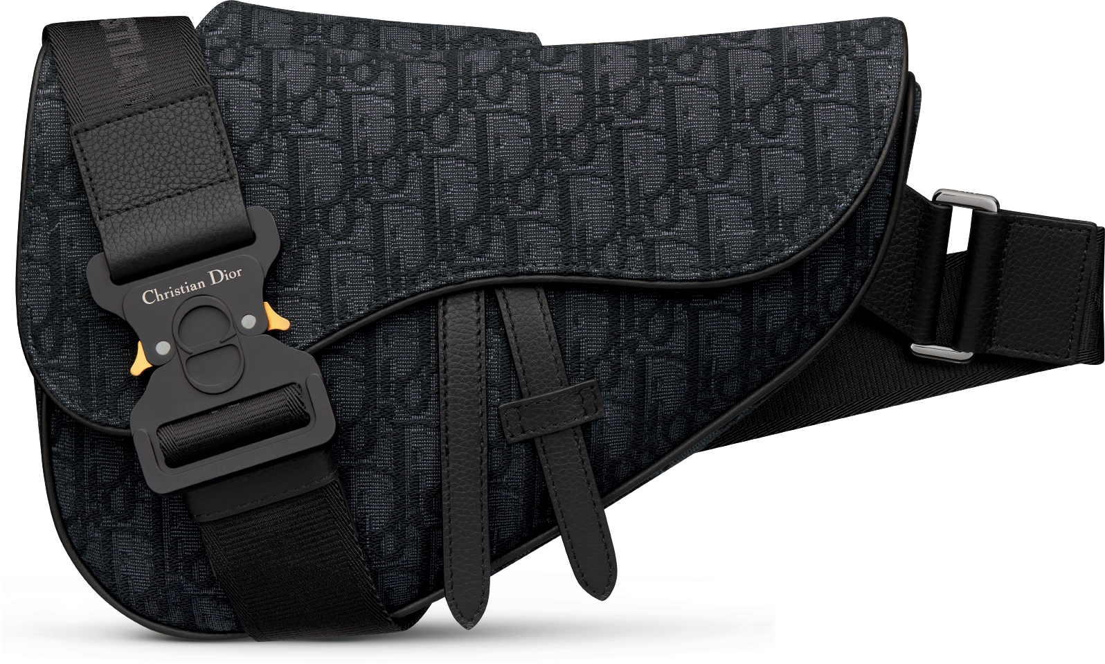 Saddle Bag Black Dior Oblique Jacquard DIOR