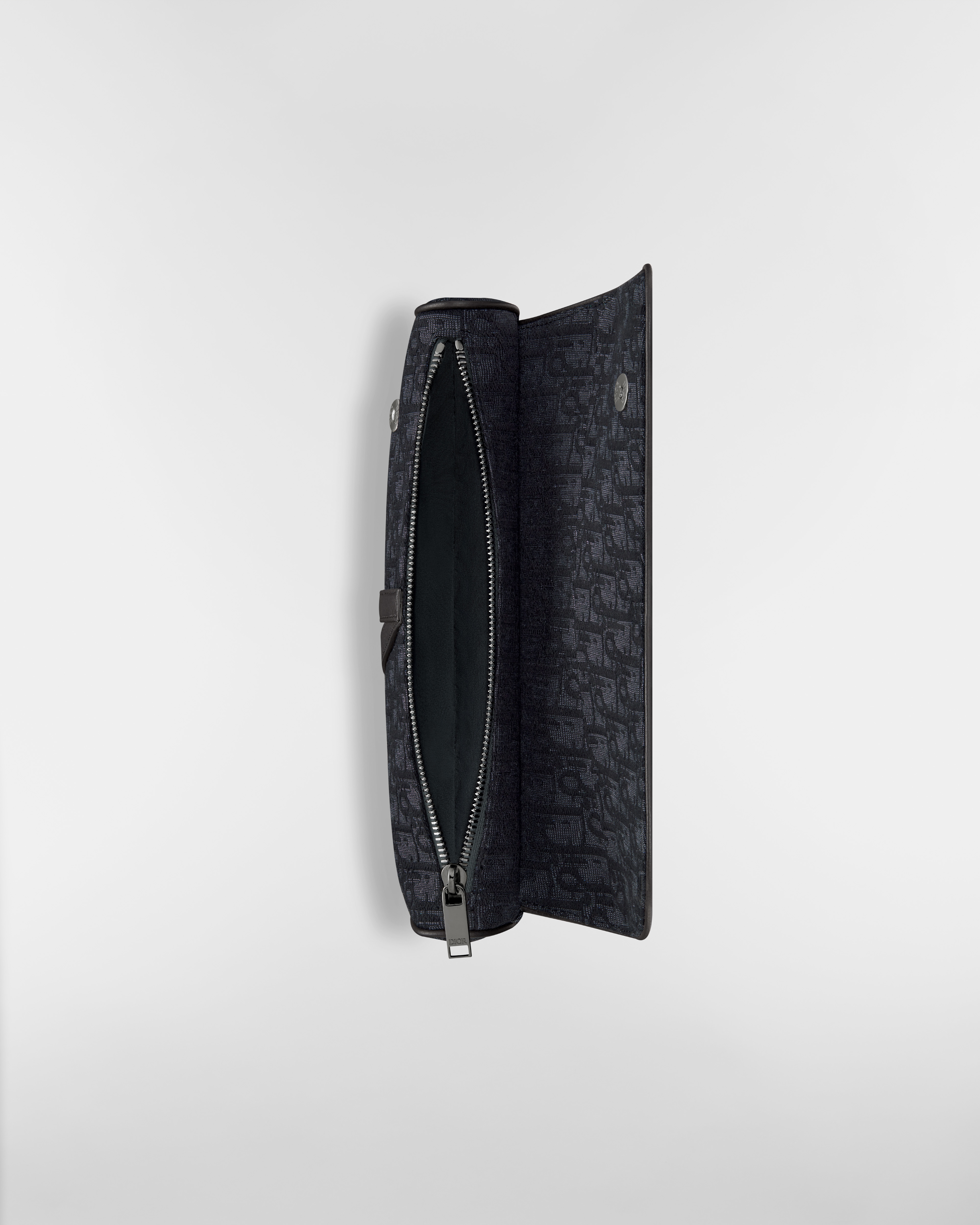 Saddle Bag Dior Oblique Jacquard in Schwarz E06