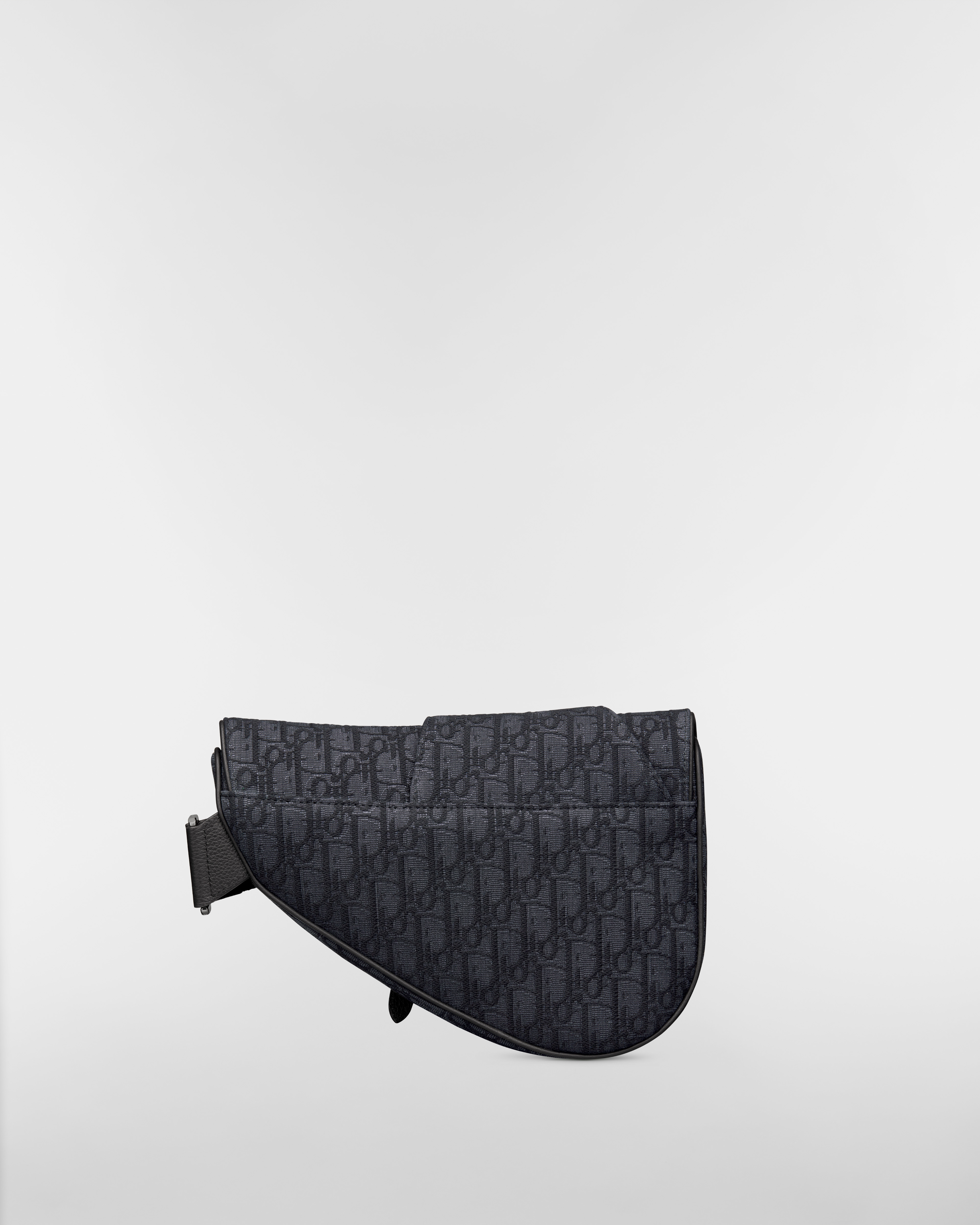 Saddle Bag Black Dior Oblique Jacquard E08