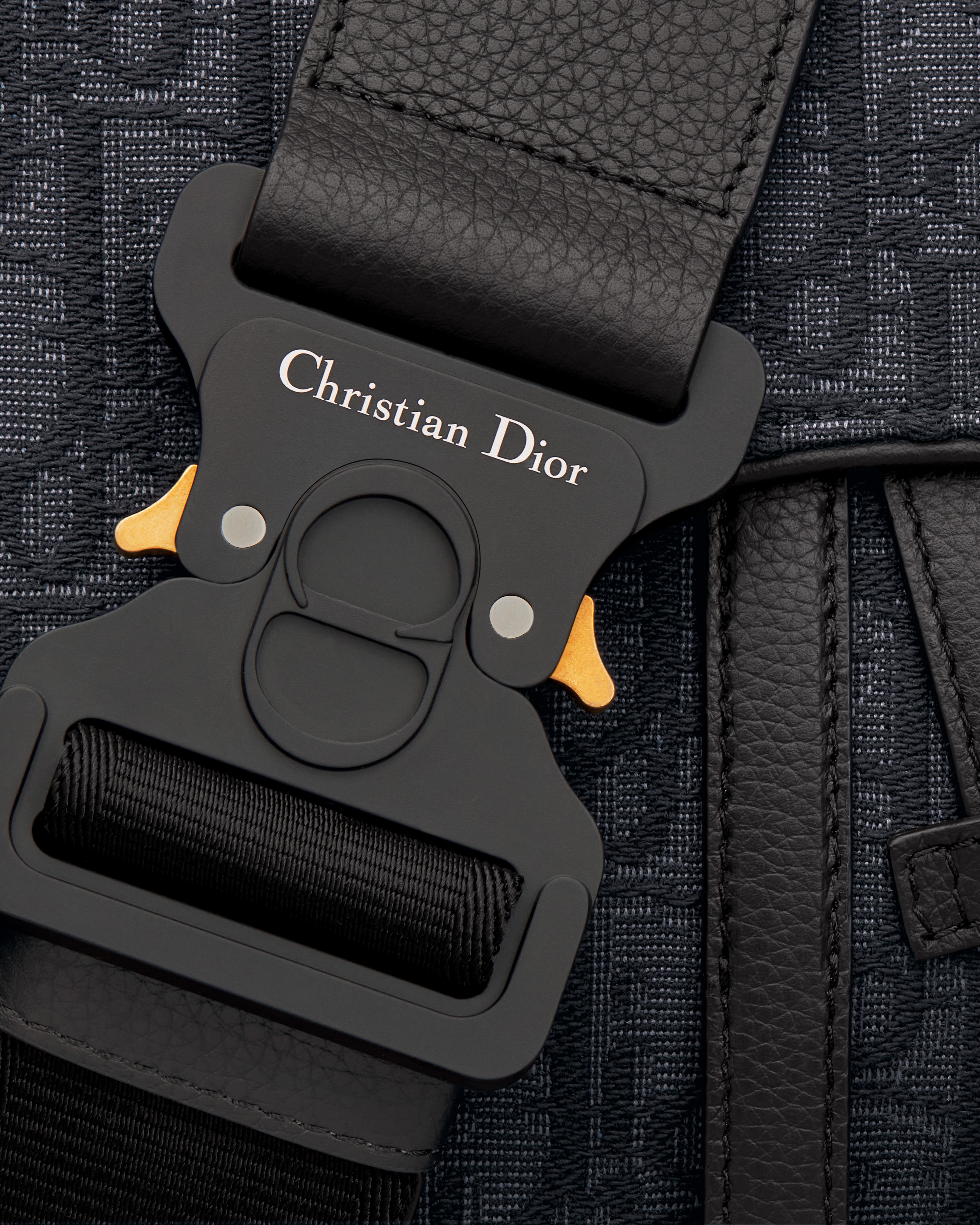 Saddle Bag Dior Oblique Jacquard in Schwarz E09