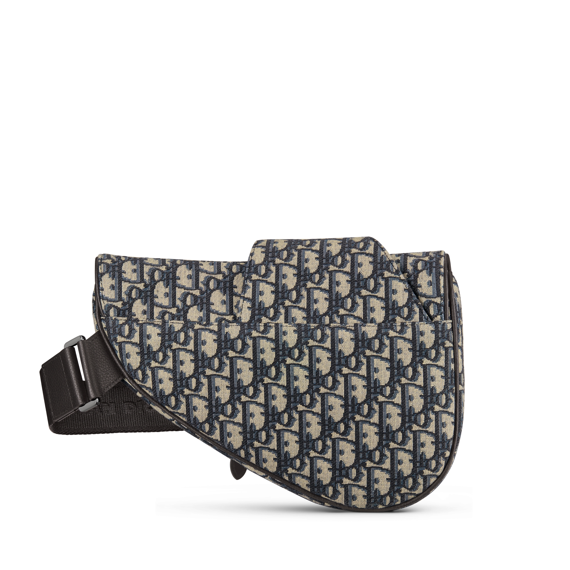 Saddle-tas Beige en zwarte Dior Oblique-jacquard E08