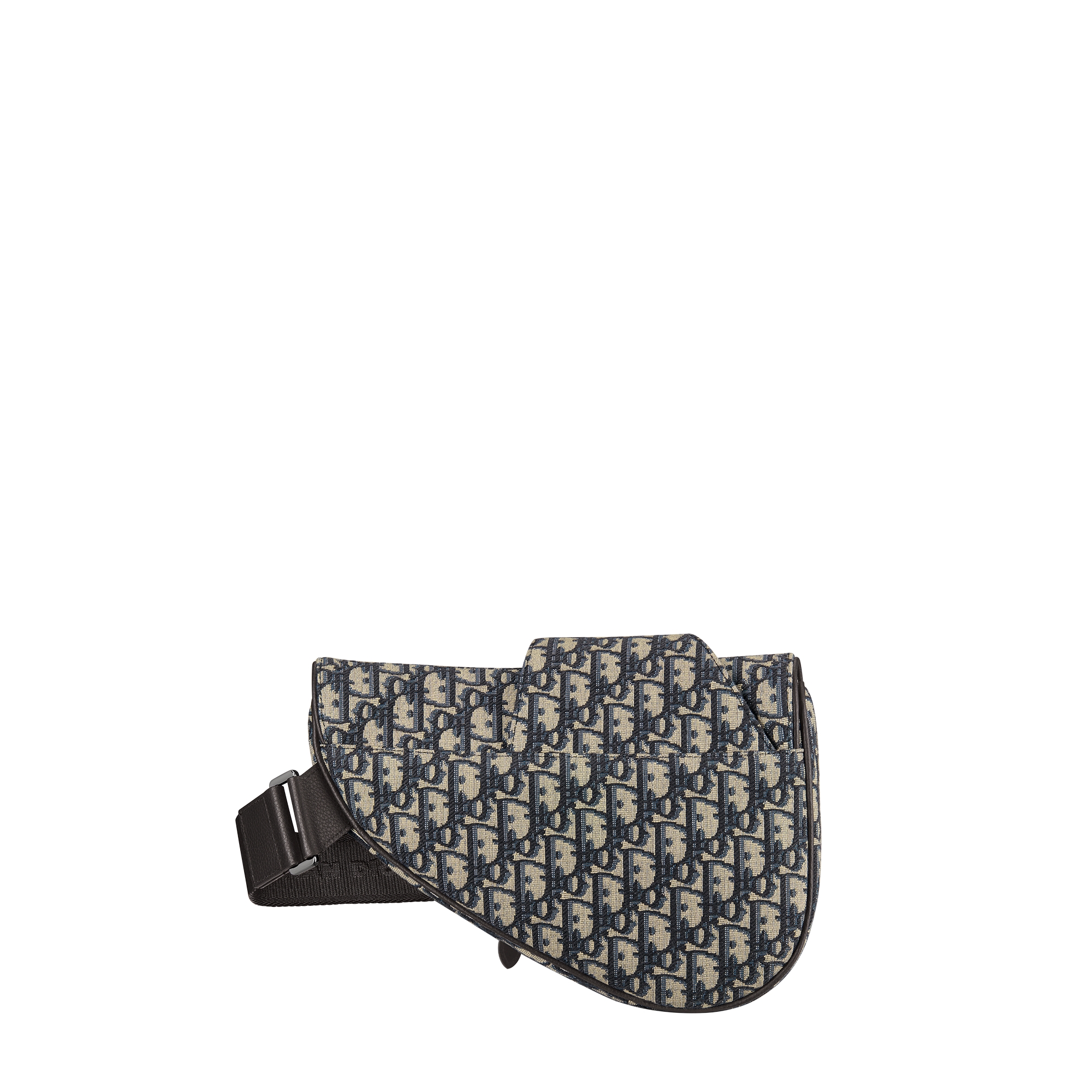 Saddle Bag Beige and Black Dior Oblique Jacquard E08