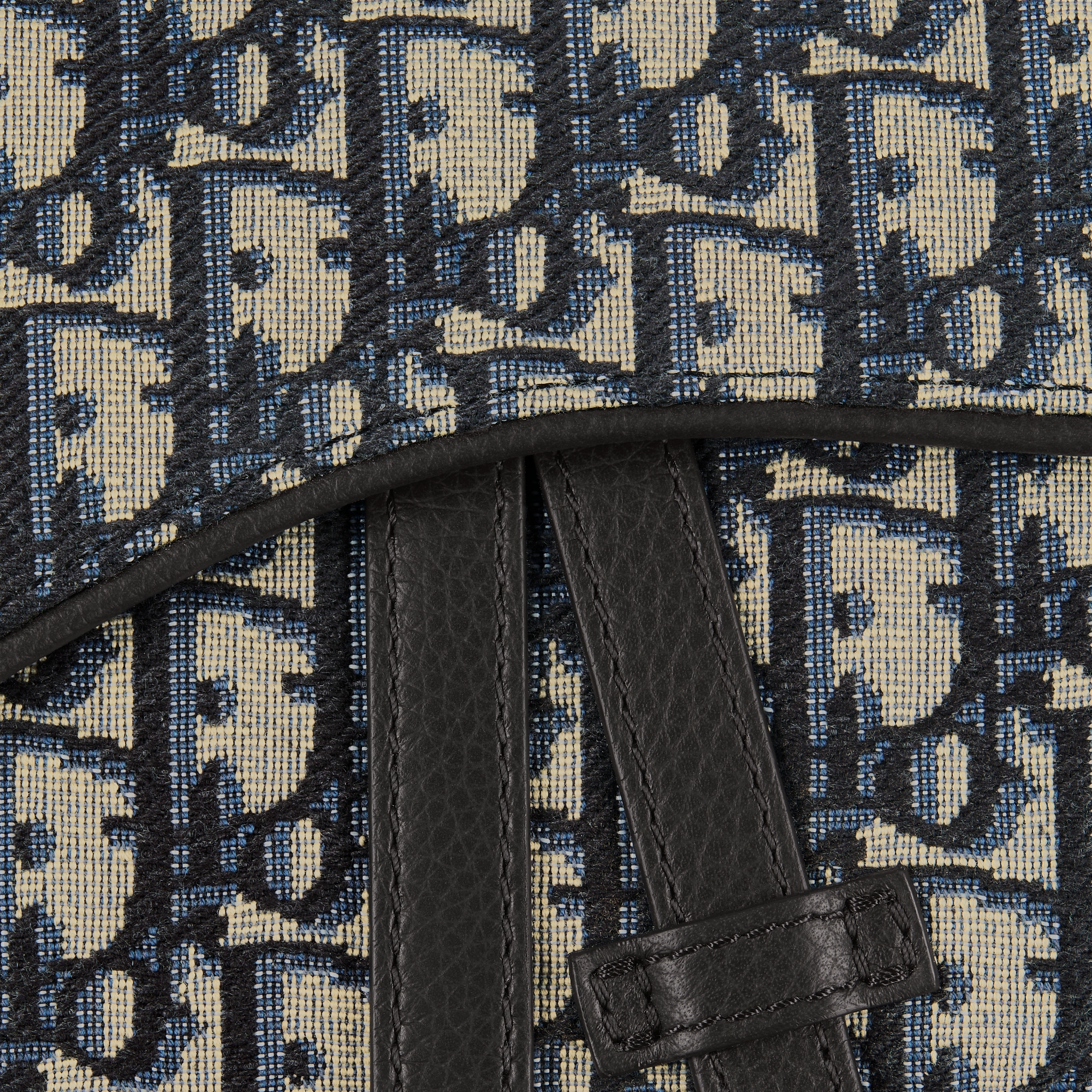 Saddle-tas Beige en zwarte Dior Oblique-jacquard E09