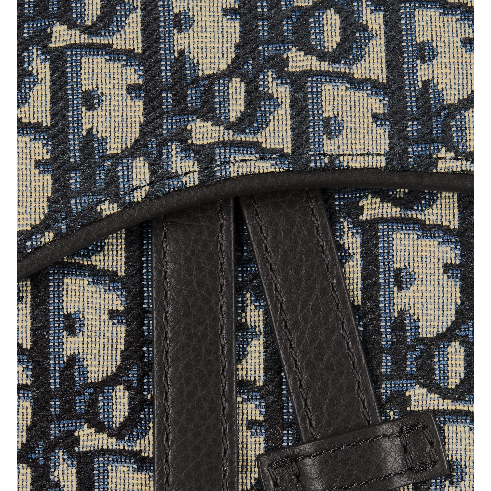 Saddle Bag Beige and Black Dior Oblique Jacquard E09