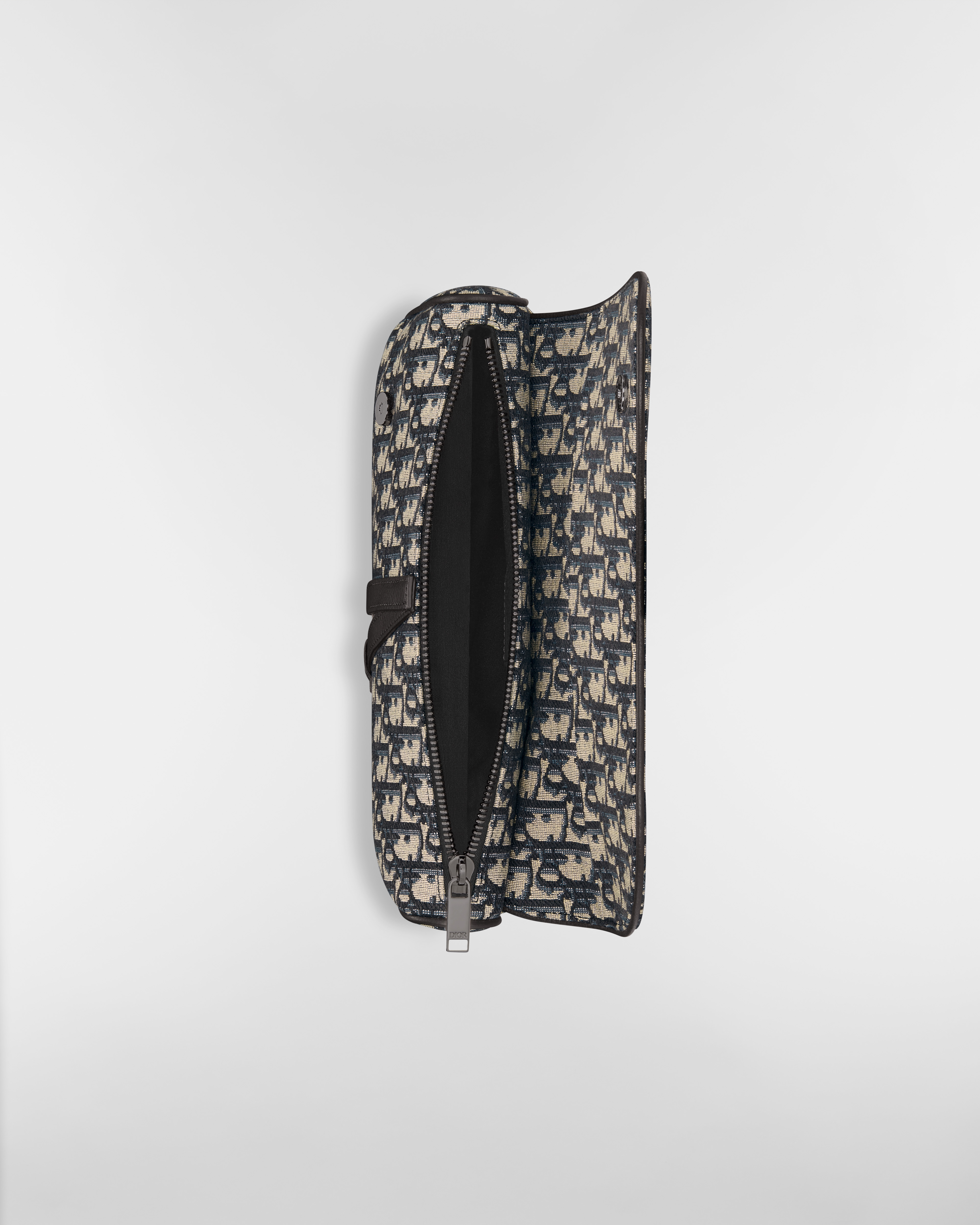 Saddle Bag Beige and Black Dior Oblique Jacquard E06