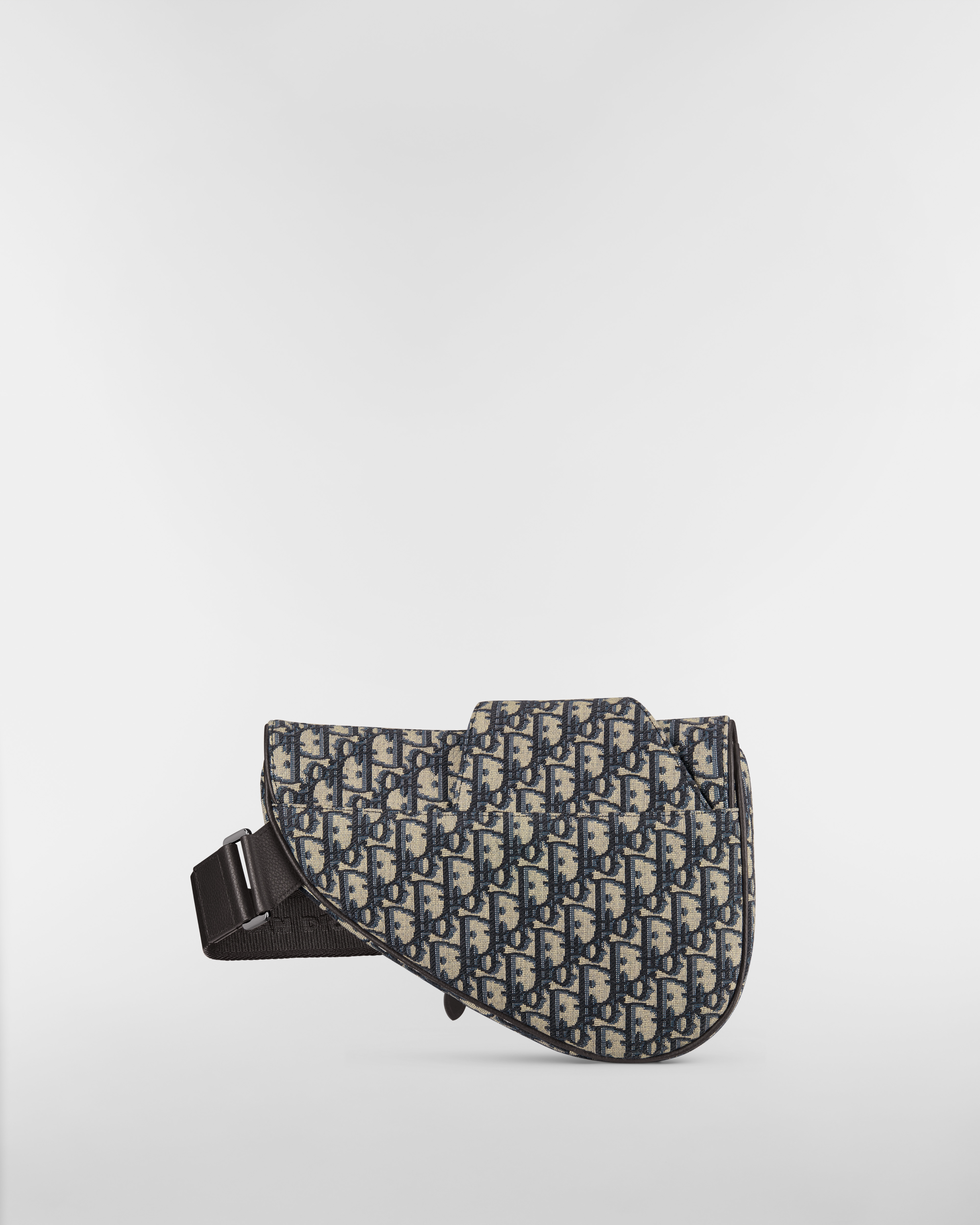 Saddle Bag Beige and Black Dior Oblique Jacquard E08