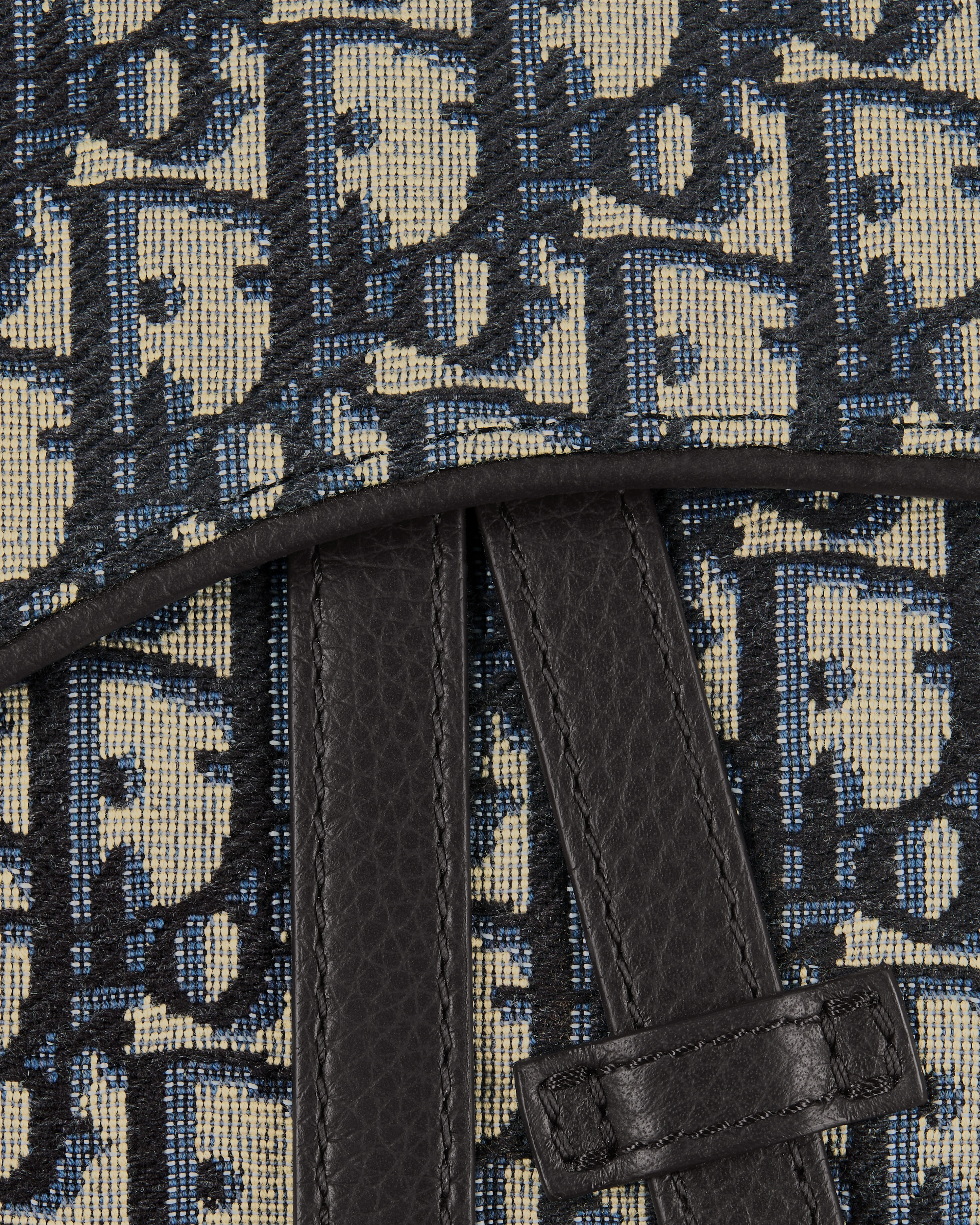 Saddle Bag Beige and Black Dior Oblique Jacquard E09