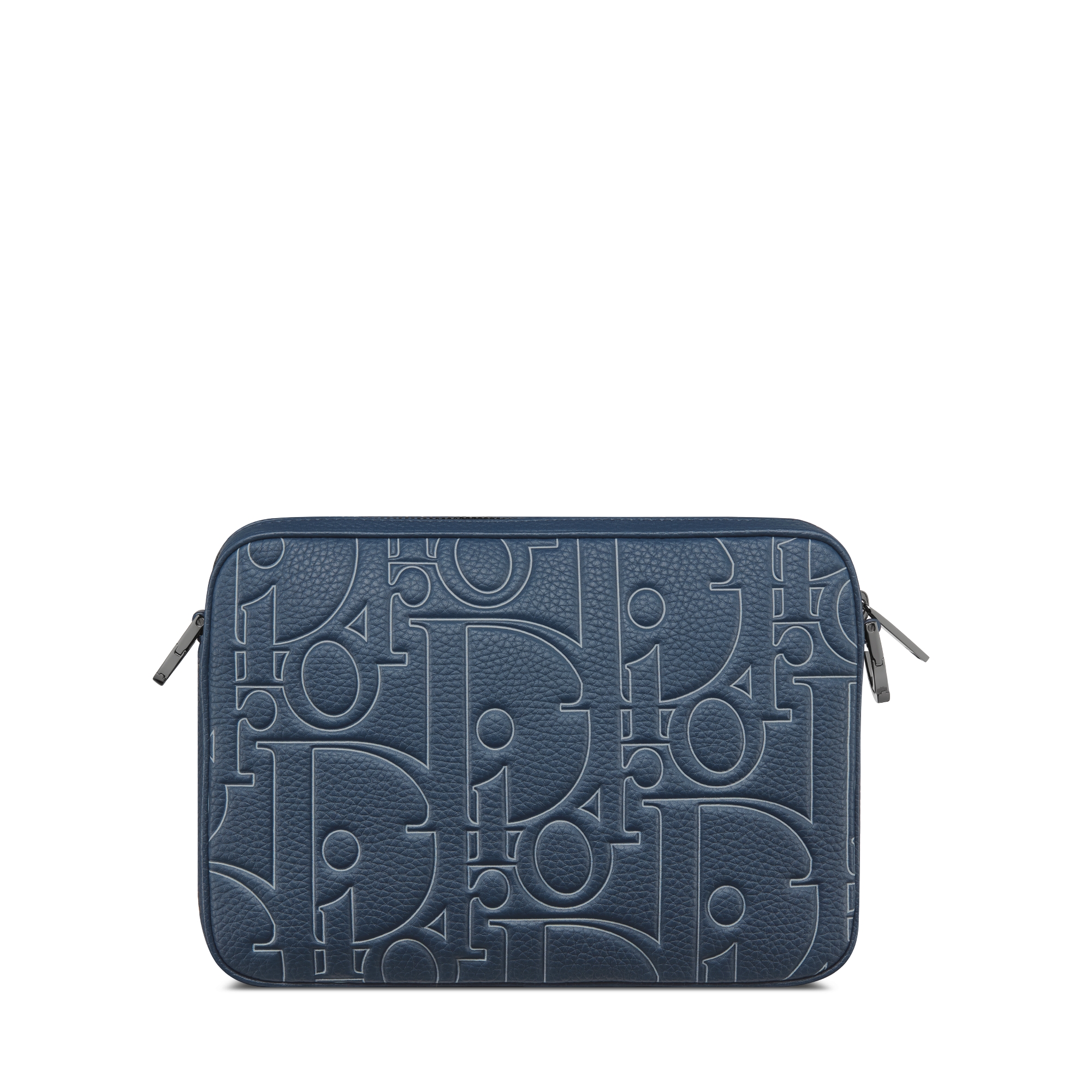 Saddle Triple Pouch Navy Blue Dior Gravity Outline Leather and Navy Blue Grained Calfskin E08