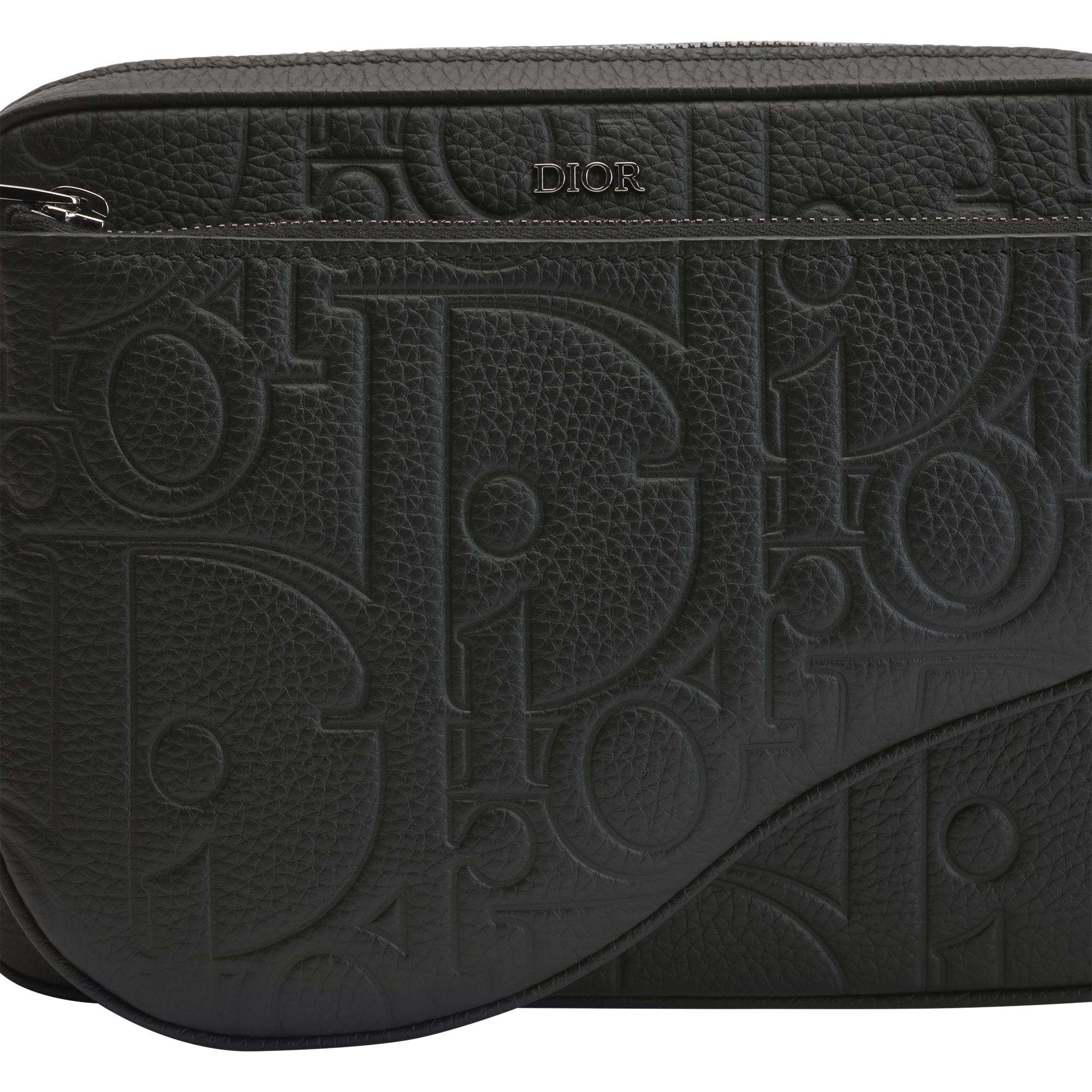 Saddle Triple Pouch Black Dior Gravity Leather and Black Grained Calfskin E10