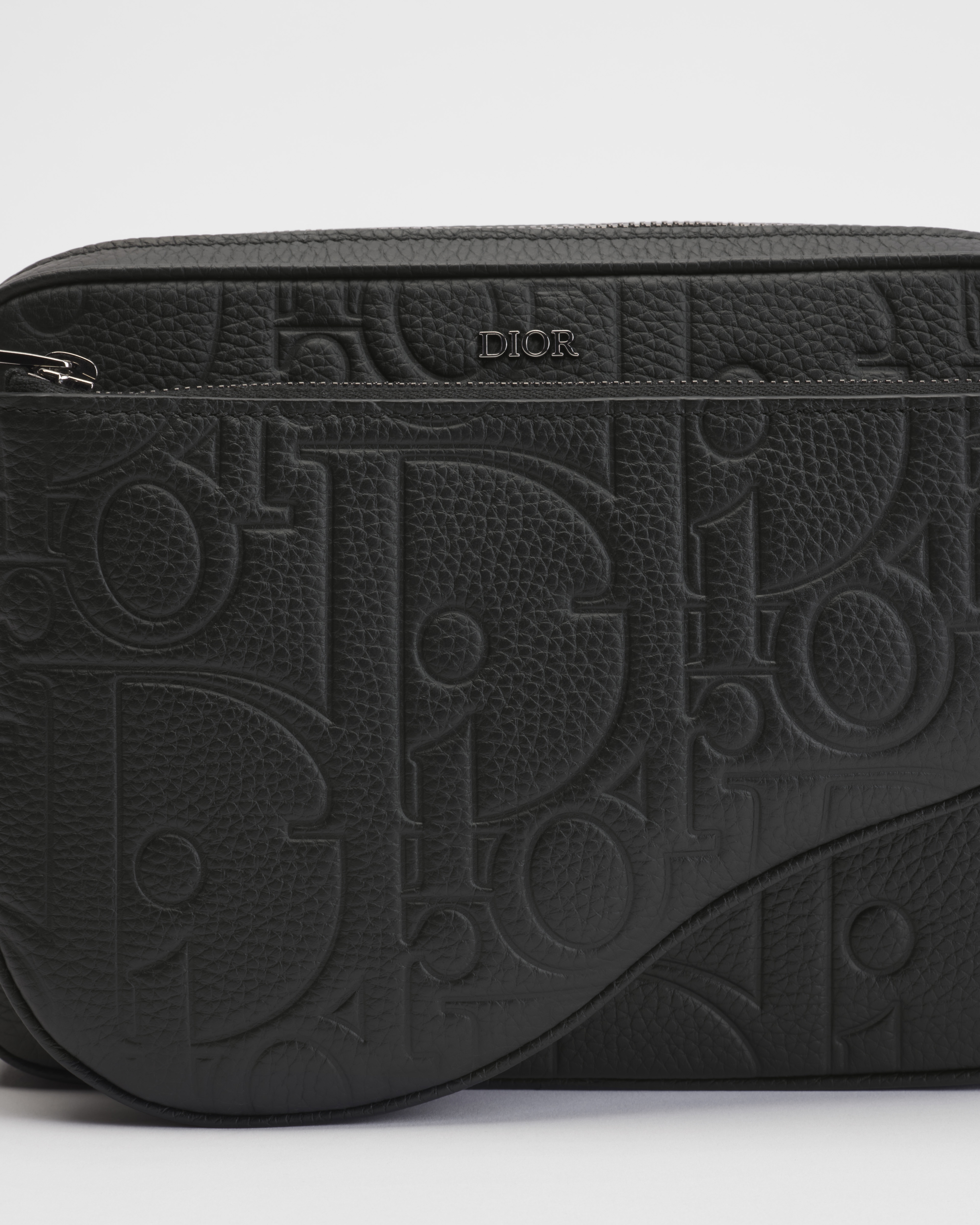 Saddle Triple Pouch Black Dior Gravity Leather and Black Grained Calfskin E10