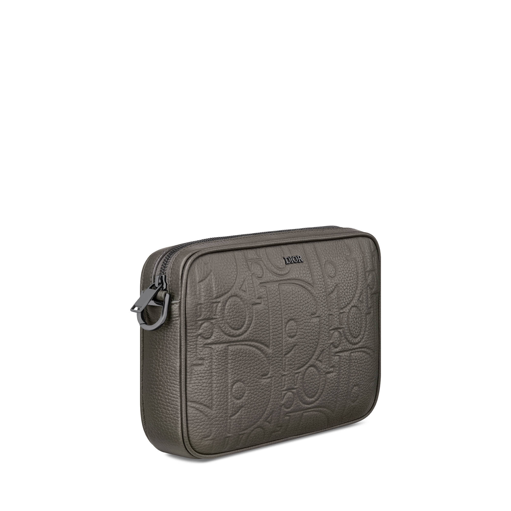 Saddle Triple Pouch Gray Dior Gravity Leather and Gray Grained Calfskin E03