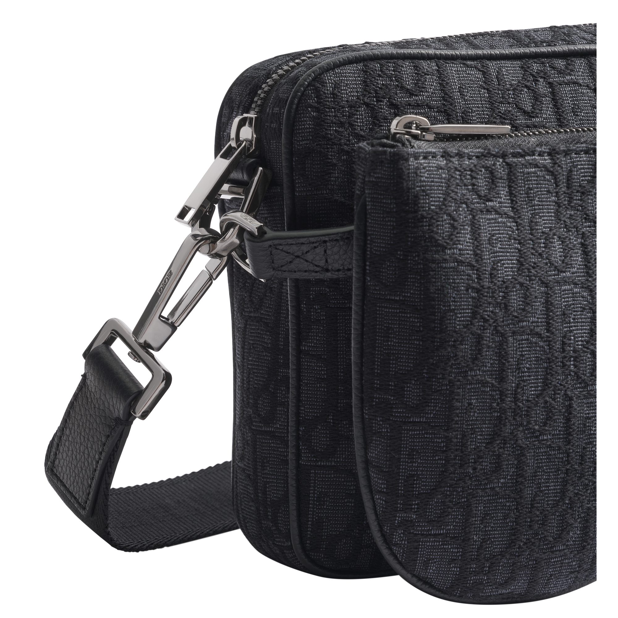 Saddle Triple Pouch Black Dior Oblique Jacquard E09