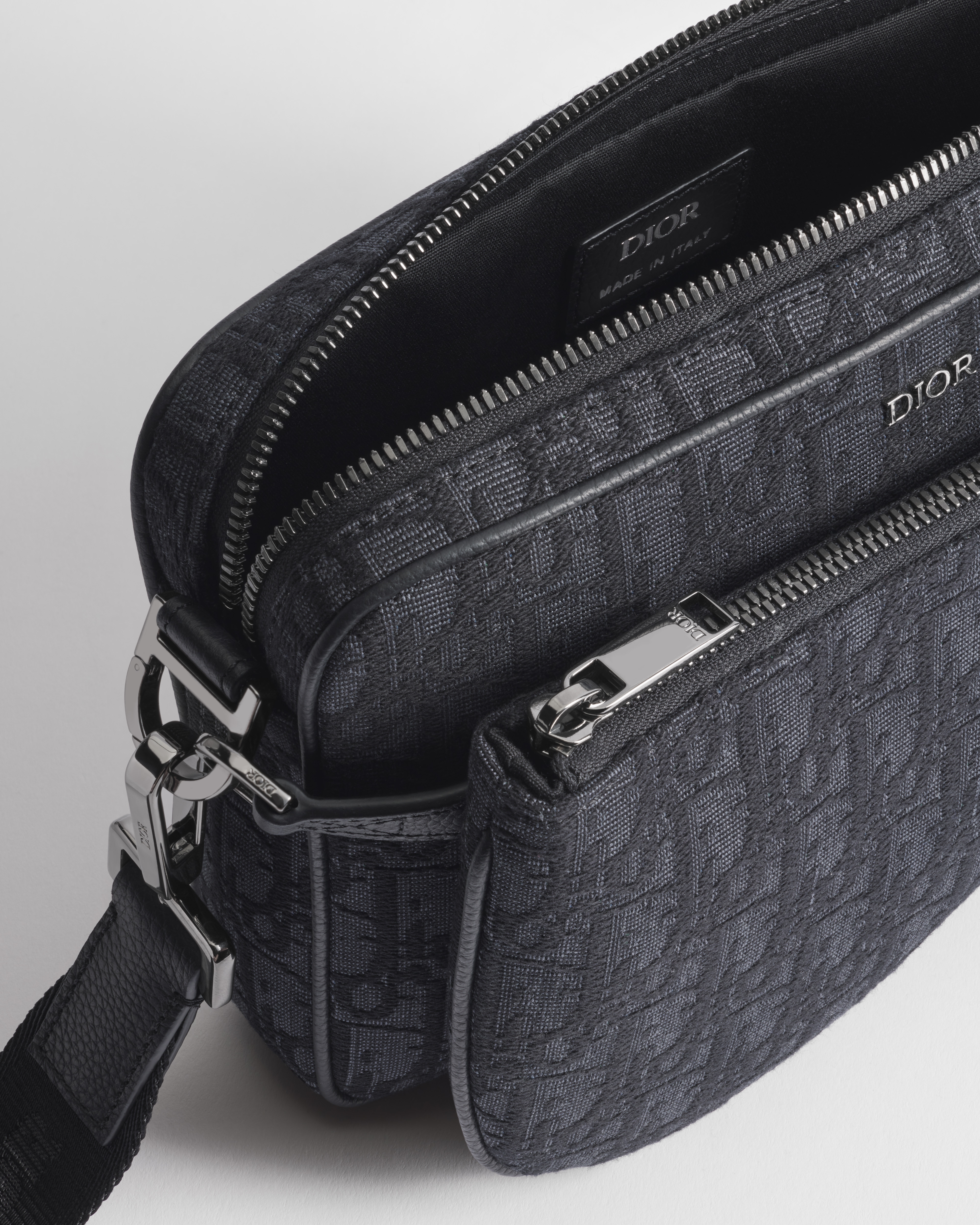 Saddle Triple Pouch Black Dior Oblique Jacquard E06