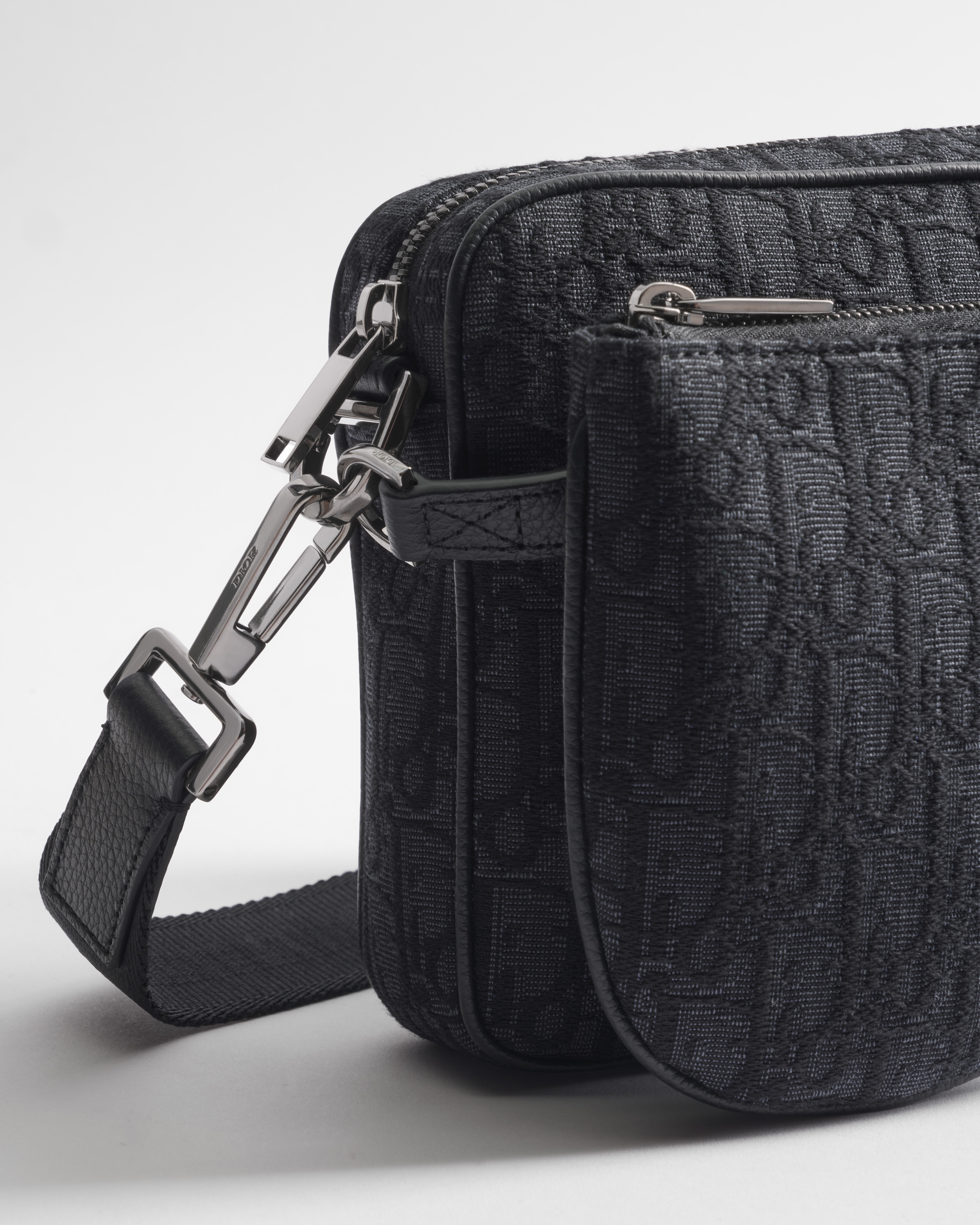 Saddle Triple Pouch Black Dior Oblique Jacquard E09