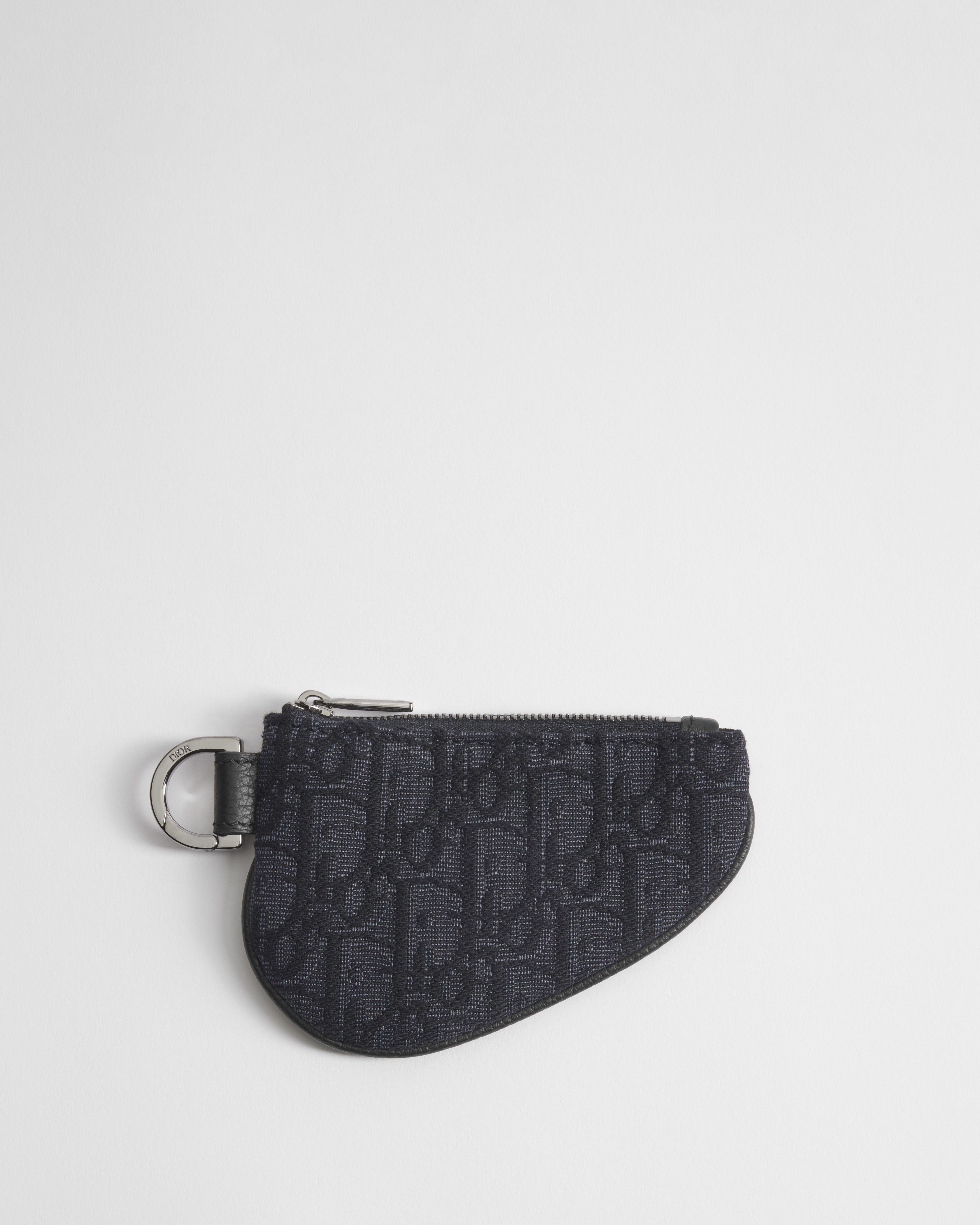 Saddle Triple Pouch Black Dior Oblique Jacquard E11