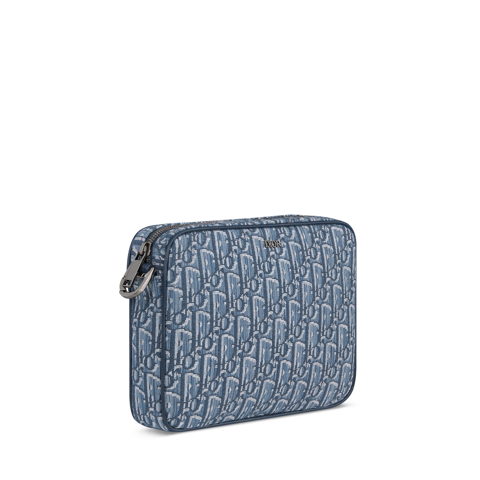Saddle Triple Pouch Blue Dior Oblique Jacquard E03