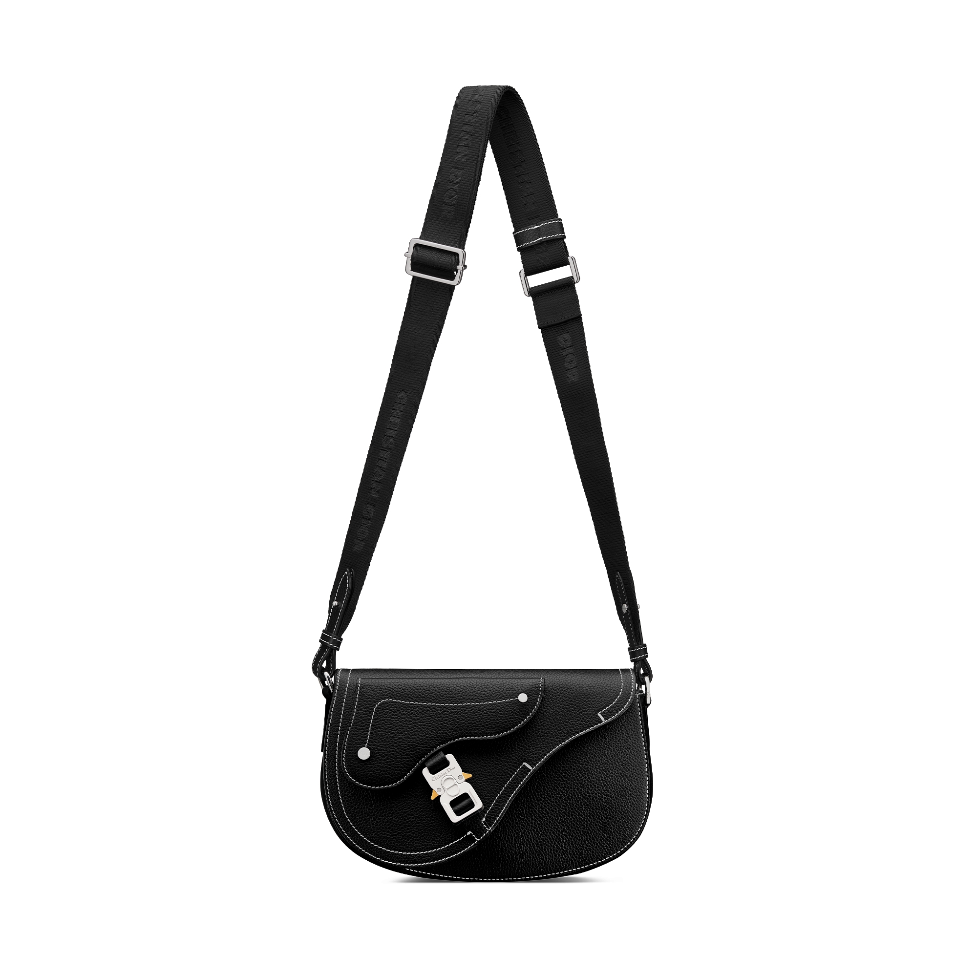 Saddle Messenger Bag Black Grained Calfskin E07