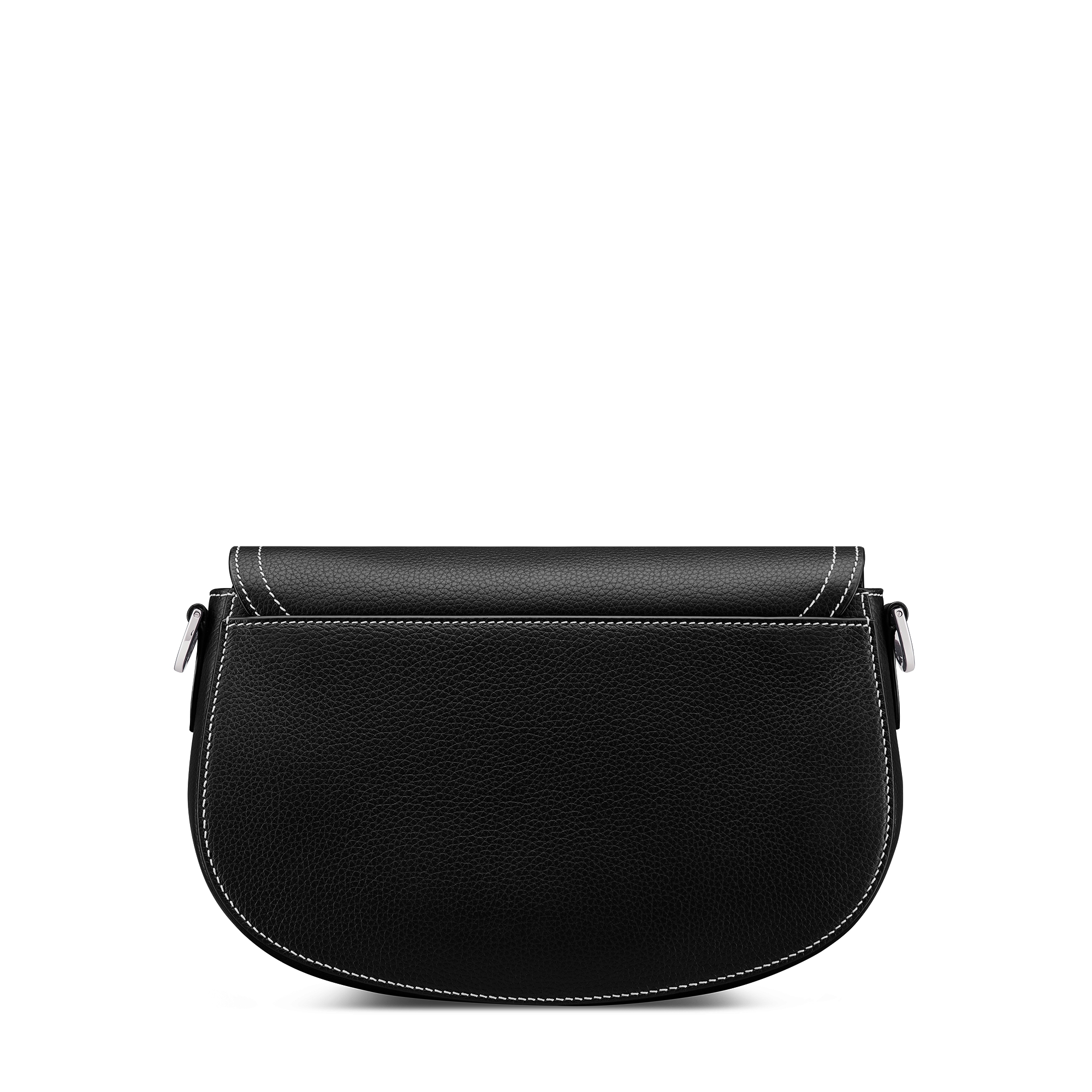 Saddle Messenger Bag Black Grained Calfskin E08