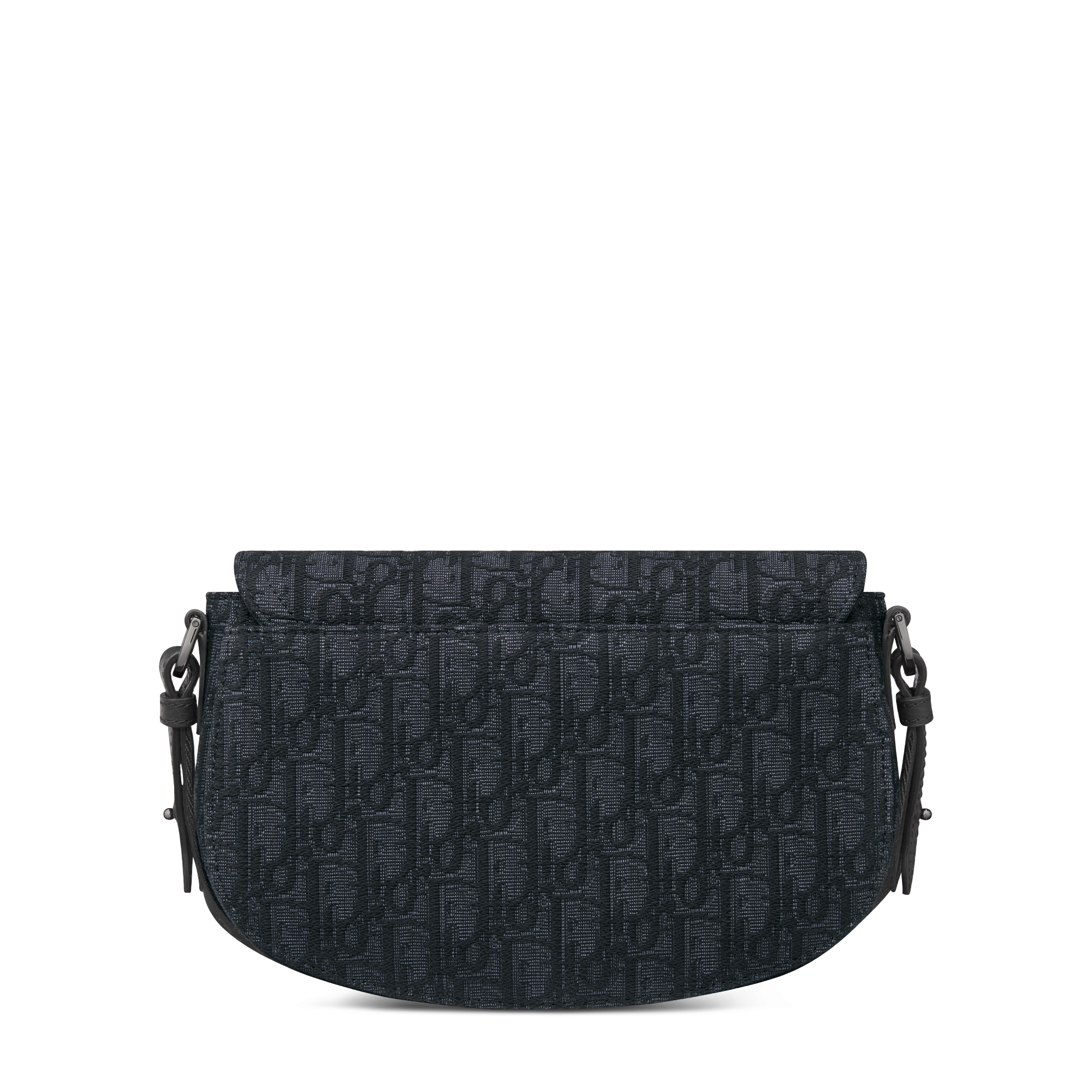 Bolsa messenger Saddle Jacquard Dior Oblique preto e couro de vitelo granulado preto E08